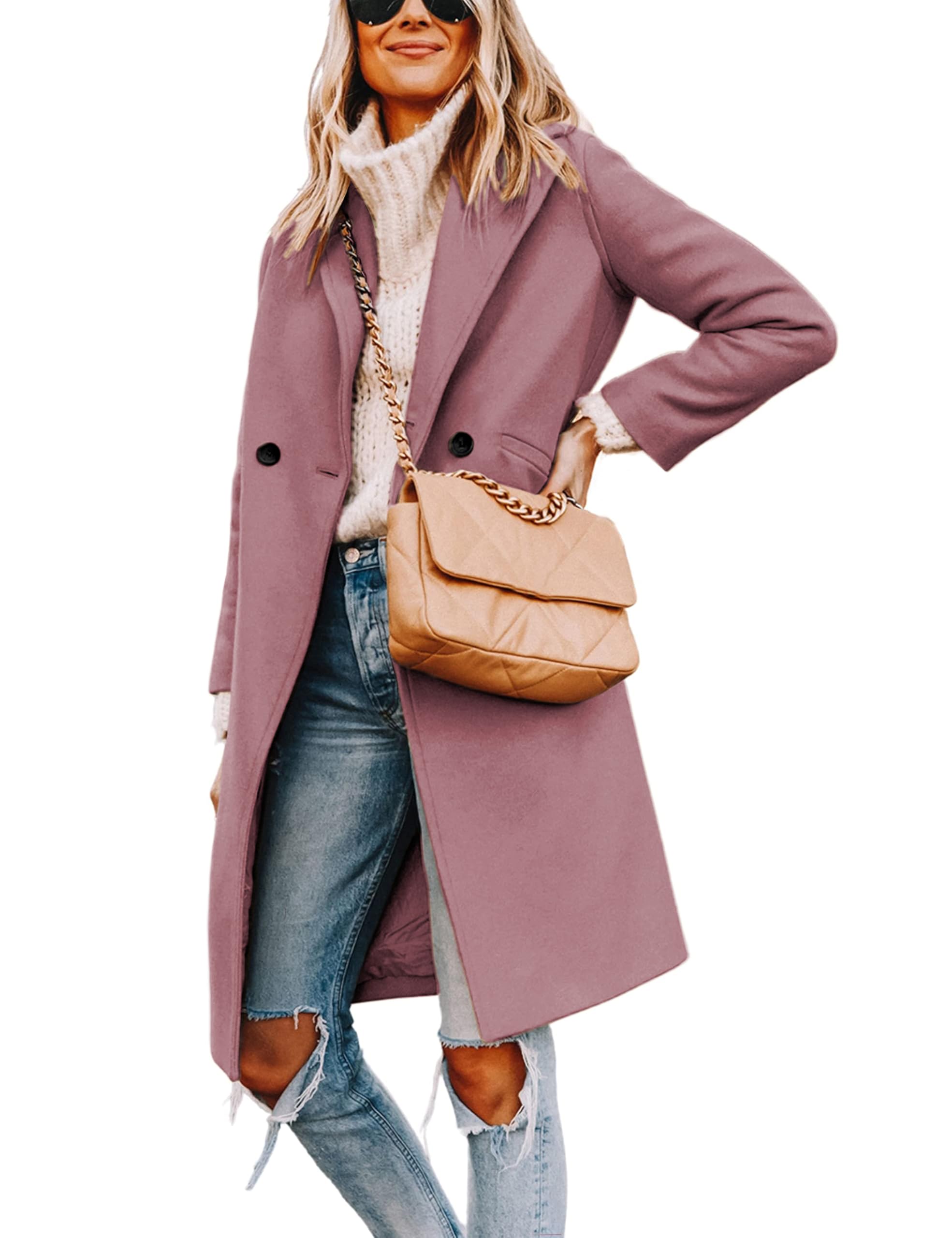 Women's Wool Pea Coats Long Trench Coats Jackets
