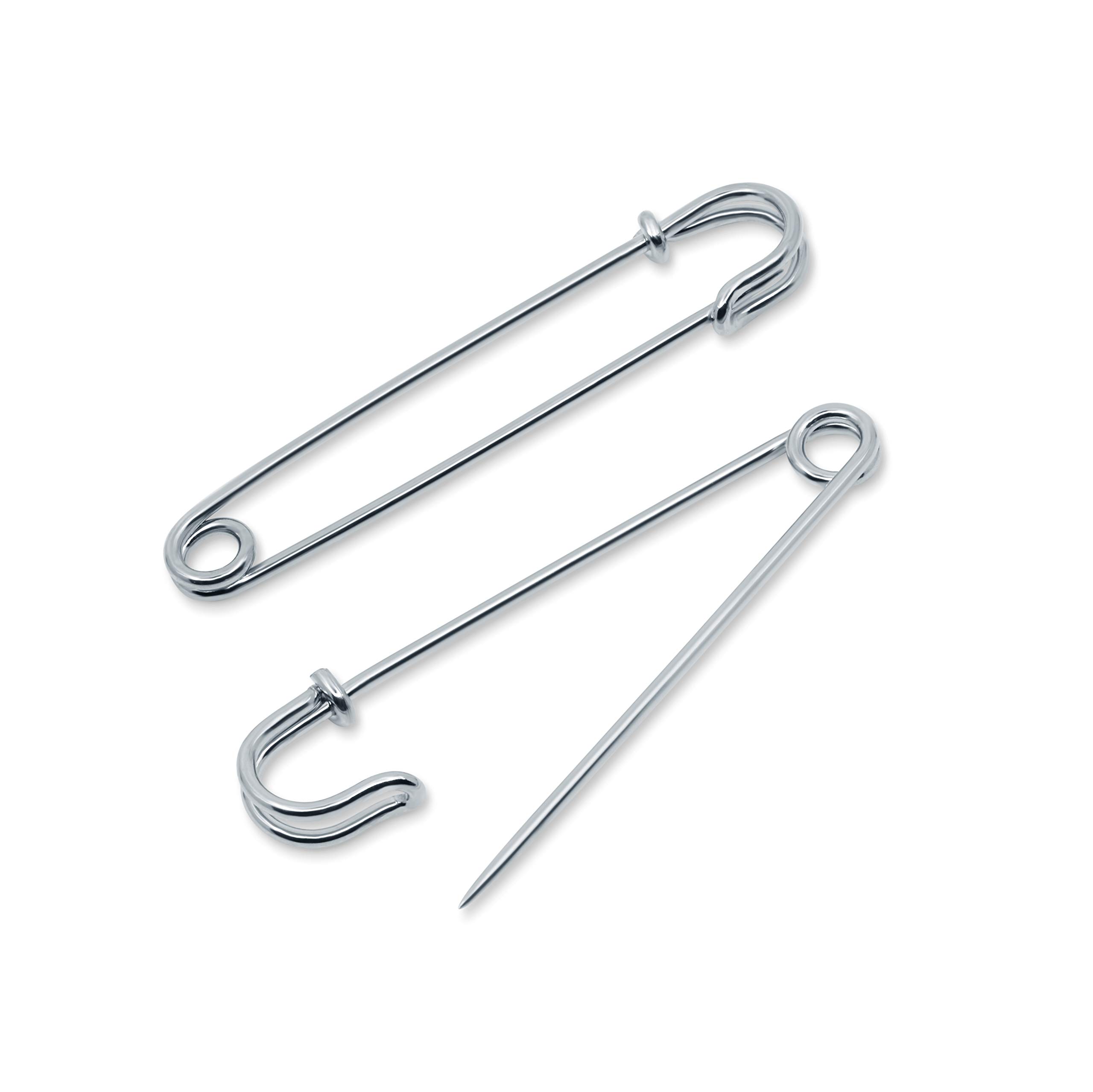 Dritz 2-Piece Blanket Pins - Spille Da Coperta Giganti In Acciaio Nichelato, Lunghe 7,6 Cm