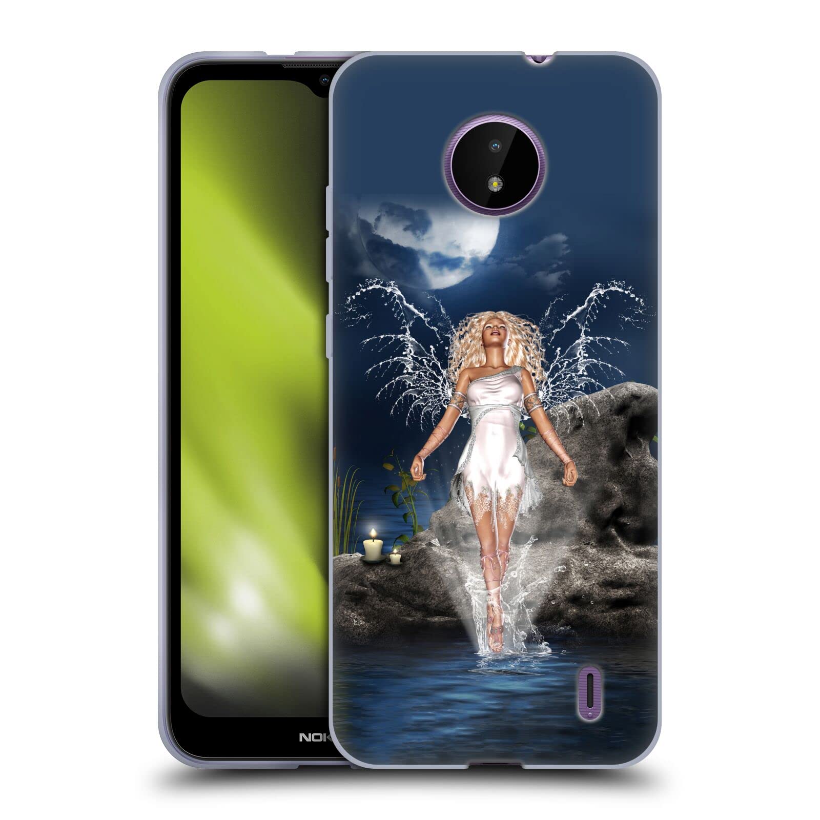 Head Case Designs Officially Licensed Simone Gatterwe Water Angel Angels And Fairies Soft Gel Case Compatible With Nokia C10 / C20