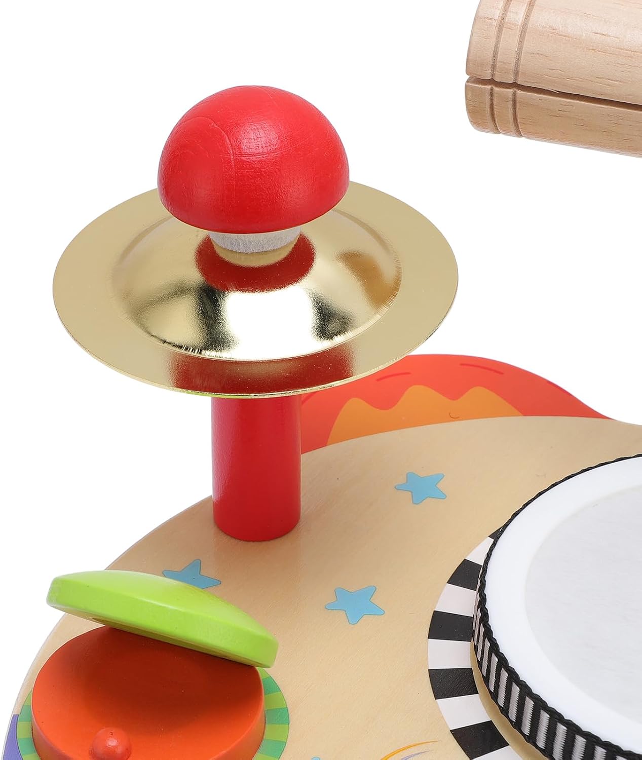 Wooden Baby Musical Toy, Educational Fun, Toddler Drum Set, Multifunctional Drum Rack for Home, Playroom, Preschool, Gift for Kids 1-3 Years