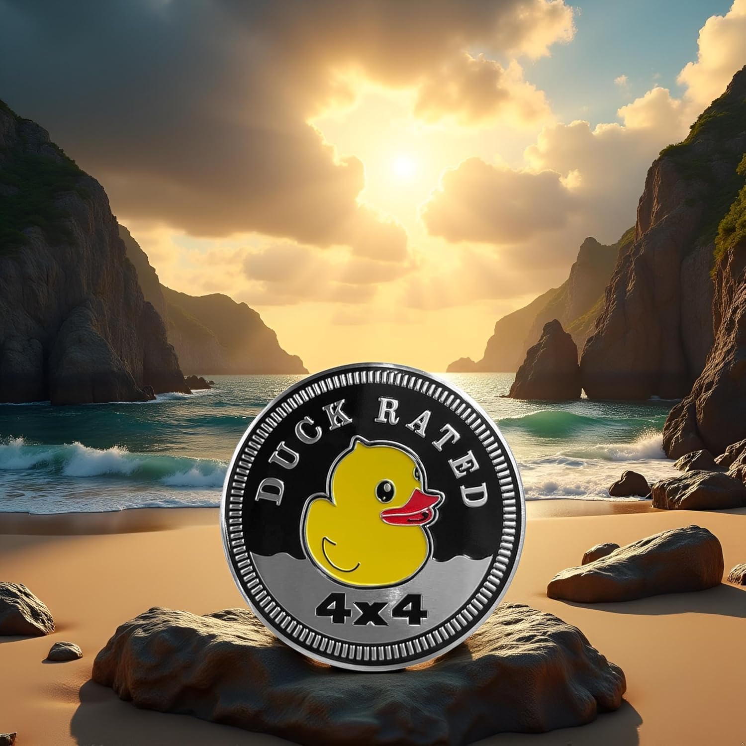 Duck Rated Autocollant rond en métal pour voiture Jeep Wrangler 3D en métal 4 x 4 Jeep Autocollant décoratif pour moto, véhicule, pare-chocs, camions