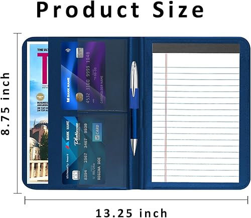 Miniatura 4 de Classic PadfolioJunior - Carpeta organizadora de negocios A5 para hombres y mujeres, bloc de escritura de 5 x 8 pulgadas, color azul