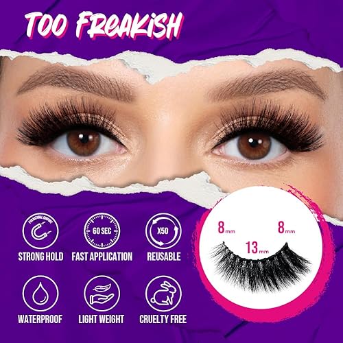 Miniatura 6 de 3 pares de pestañas magnéticas Too Hot To Handle - Demasiado encantador + demasiado glamoroso + delineador líquido demasiado extraño y magnético