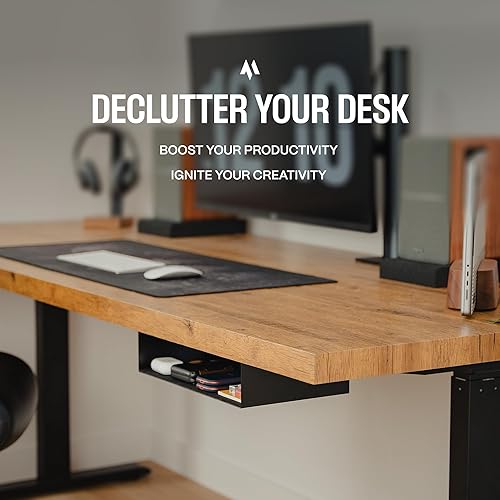 Miniatura 5 de Cajón debajo del escritorio para escritorio, accesorio de cajón de escritorio de pie debajo del cajón del escritorio deslizante, cajones de oficina