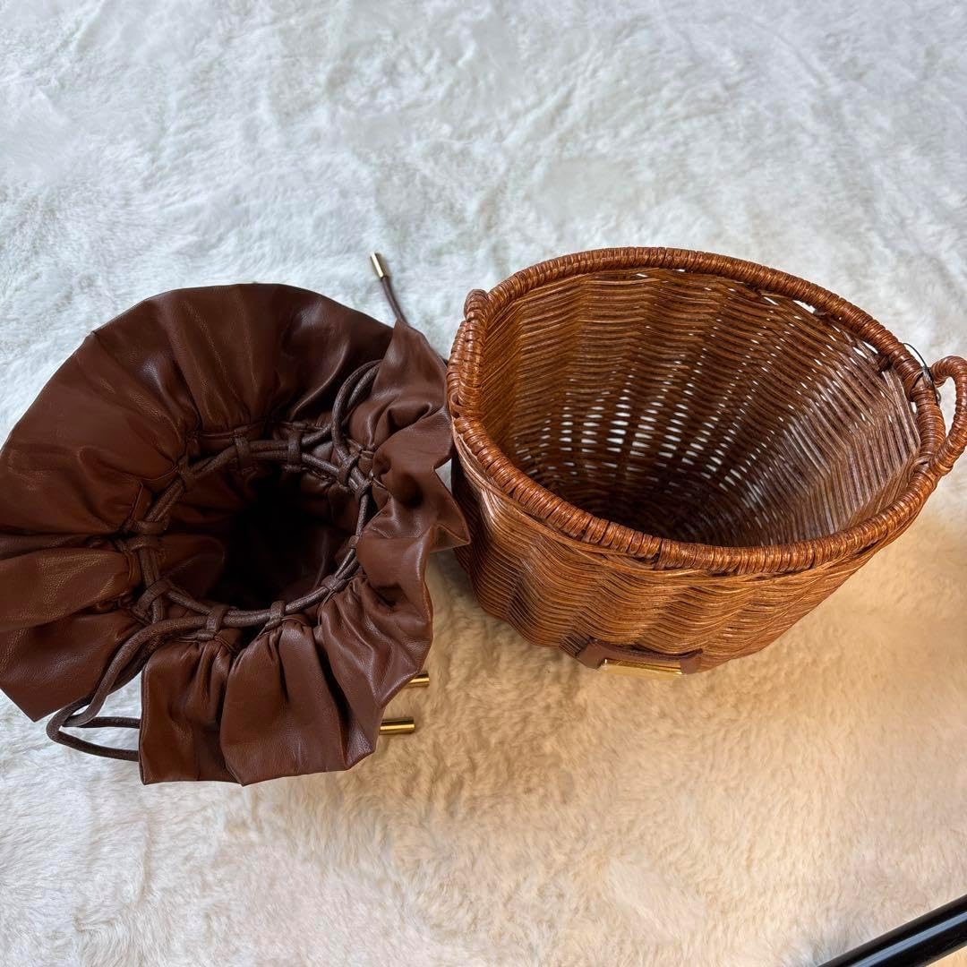 新品　タグ付き　定価39600円　EPOCA カゴバック　持ち手2種類付き 新品タグ付き】EPOCA カゴバック 持ち手2種類 2way 内袋付き