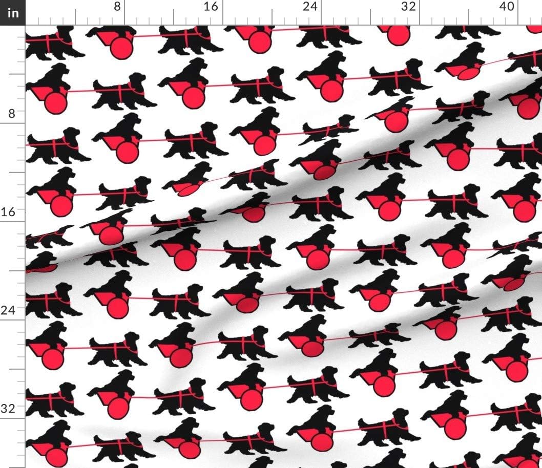 Spoonflower Fabric - Newfoundland Dogs Animals Whimsical Printed on Petal Signature Cotton Fabric by The Yard - Sewing Quilting Apparel Crafts Decor