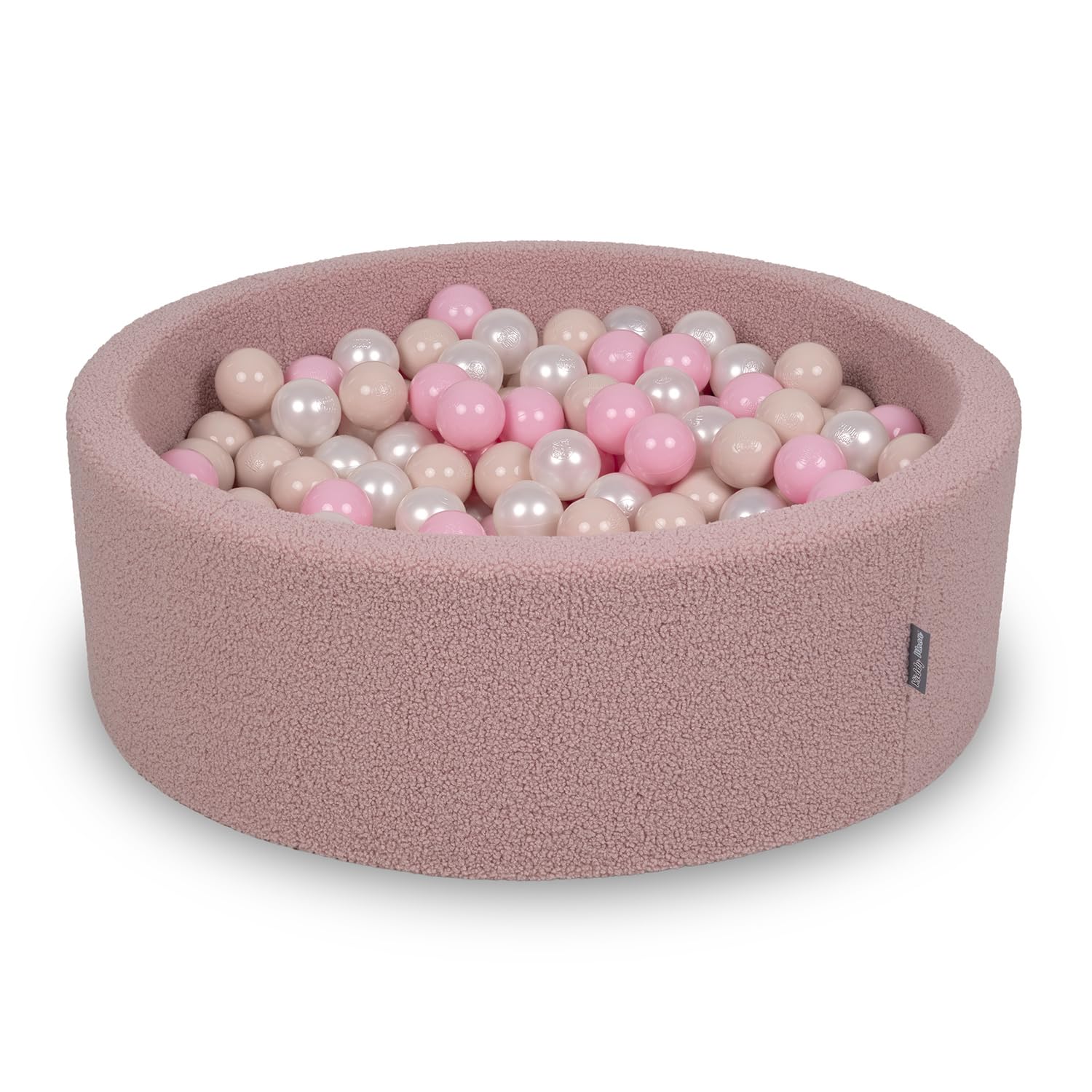 KiddyMoon Ball Pit For Baby With Teddy Plush, Large 7 Cm Balls For A Fuller Ball Pit, From 8 Months, Removable Cover