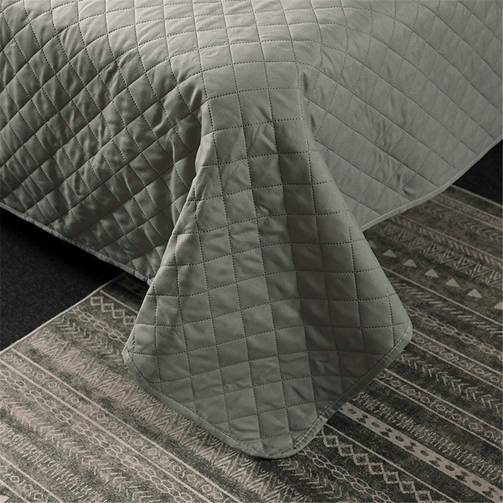 Colcha Acolchada King Size Color Negro/Blanco 3 Piezas Algodón Patrón Cuadrado Edredón Reversible Doble Colcha Juego De Cama con 2 Fundas De Almohada 50 X 70 Cm,Black,