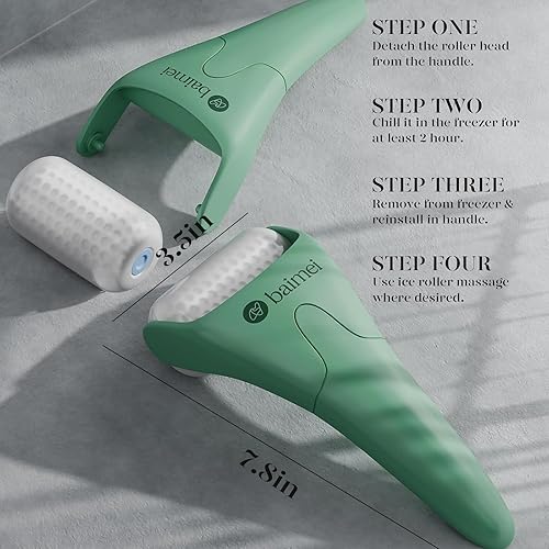 Miniatura 4 de BAIMEI Rodillo de hielo para cara y herramientas faciales Gua Sha, rodillo facial de hielo reduce la hinchazón, alivio del dolor de migraña, rosa