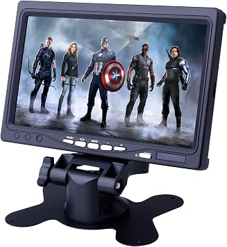 Kuman 7 Inch IPS Display 1024x600 LCD Screen Computer Monitor for PC Laptop Raspberry Pi 4 3 2B B RPI 1 B+ A+ with HDMI VGA Input, DVD VCR Car and Remote HDMI Cable SC7J