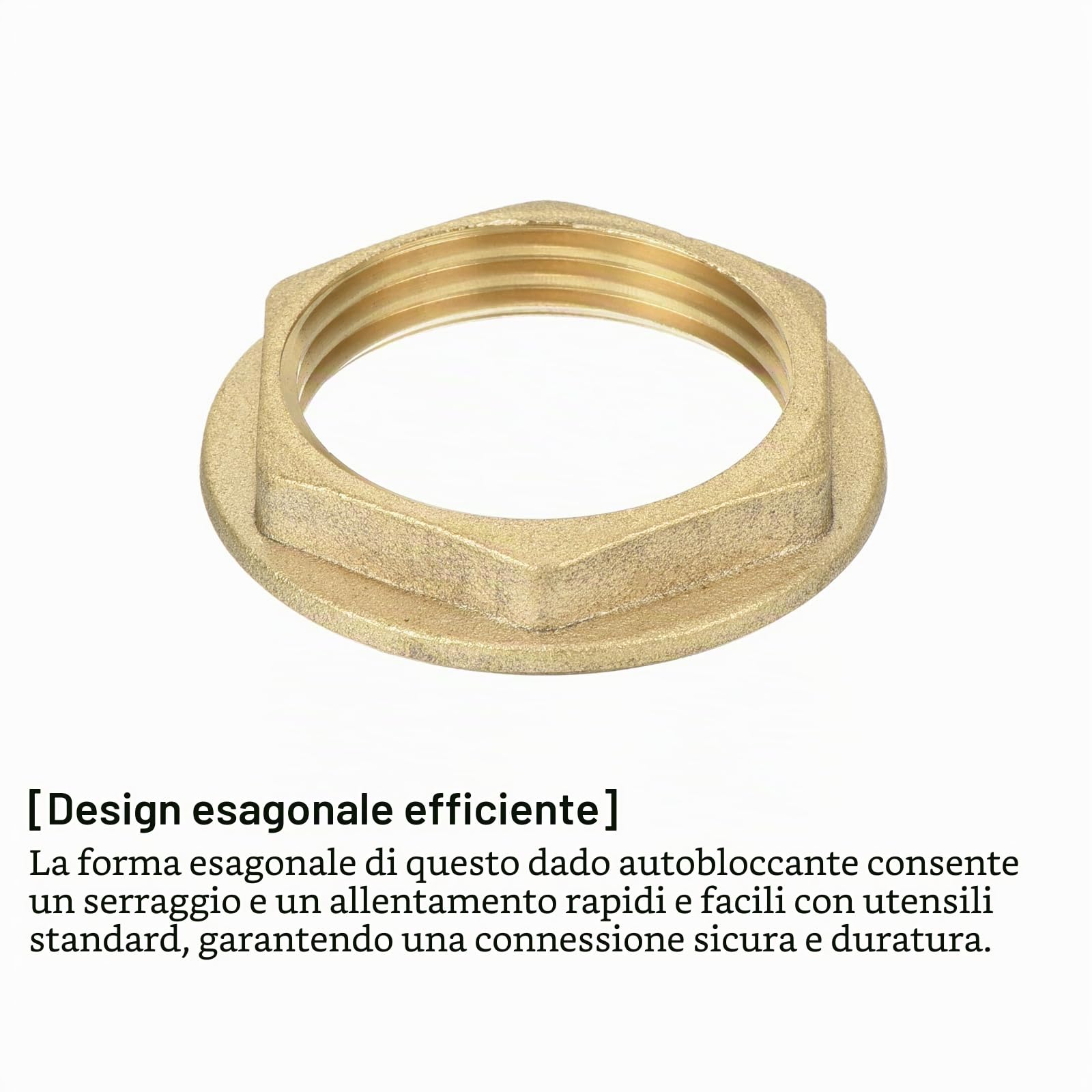 QUARKZMAN G1 Pipe Dado Esagonale di Bloccaggio Flangia Montaggio Dado Sottile Fissaggio Filettato Femmina Controdado for Plumbing, Brass 1pz