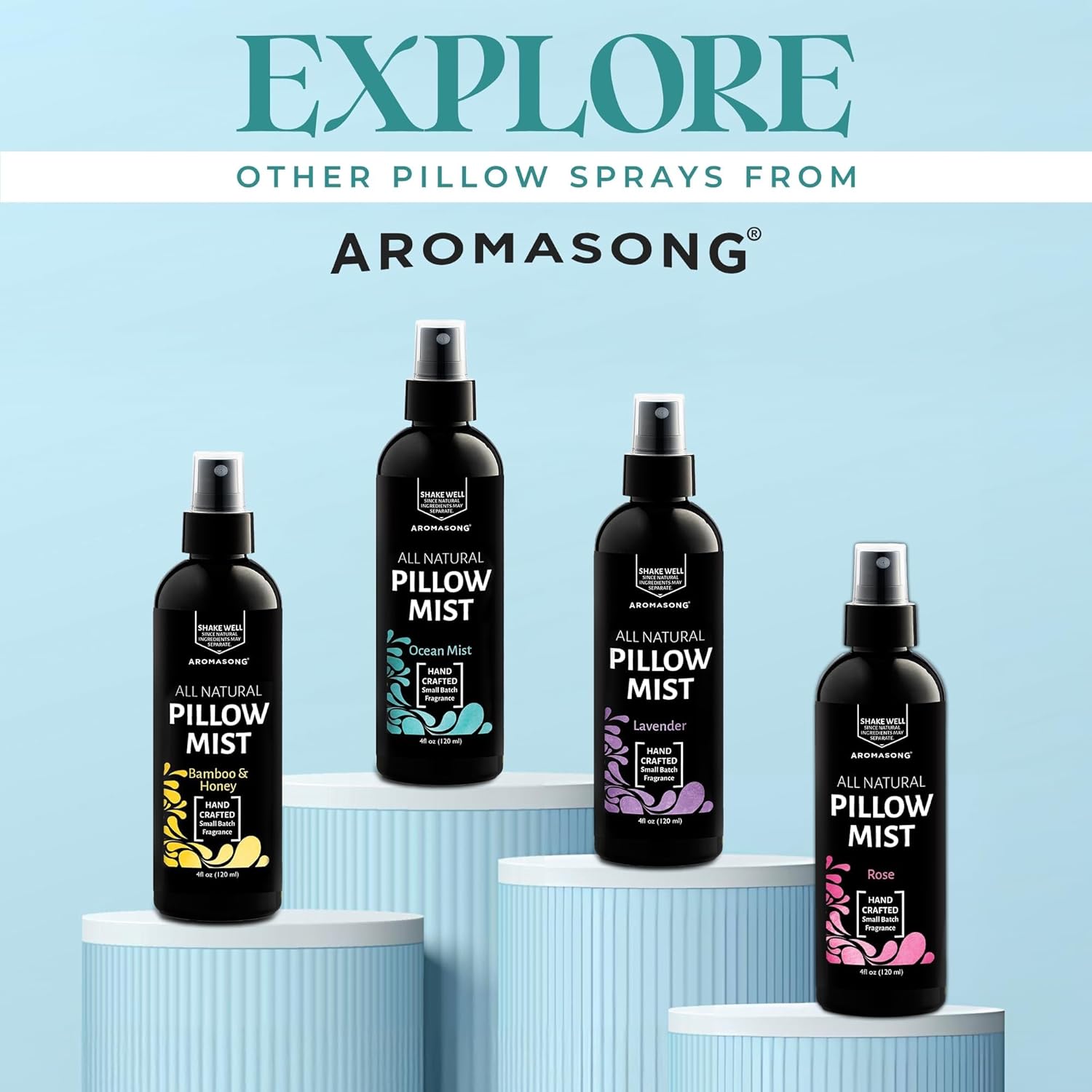 Aromasong Lavender Spray for Sleep Pillow | 2-Pack | All Natural Calming Linen & Bedtime Sleep Mist for Deep Sleep - Pillow Spray for Sleeping Aromatherapy with Botanical Essential Oils for Relaxing - Image 6