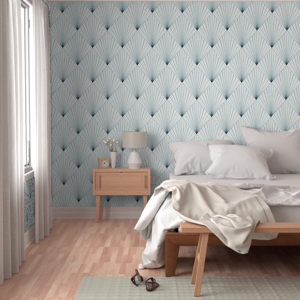 Removable Wallpaper 3ft x 2ft - Art Deco Modern Vintage Custom Pre-Pasted Wallpaper by Spoonflower