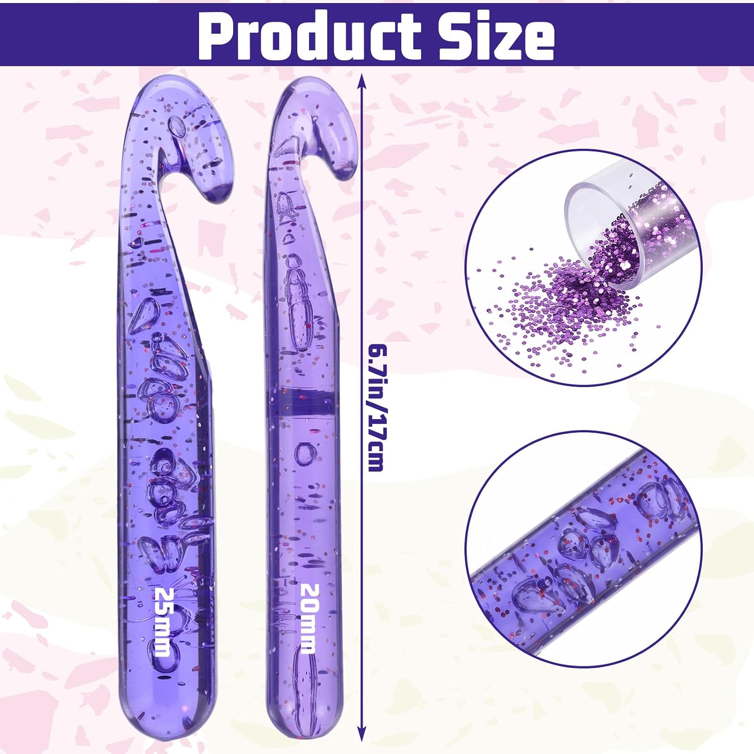 Chsoejuf 2PCS 20/25mm Large Crochet Hook for Chunky Yarn Ergonomic