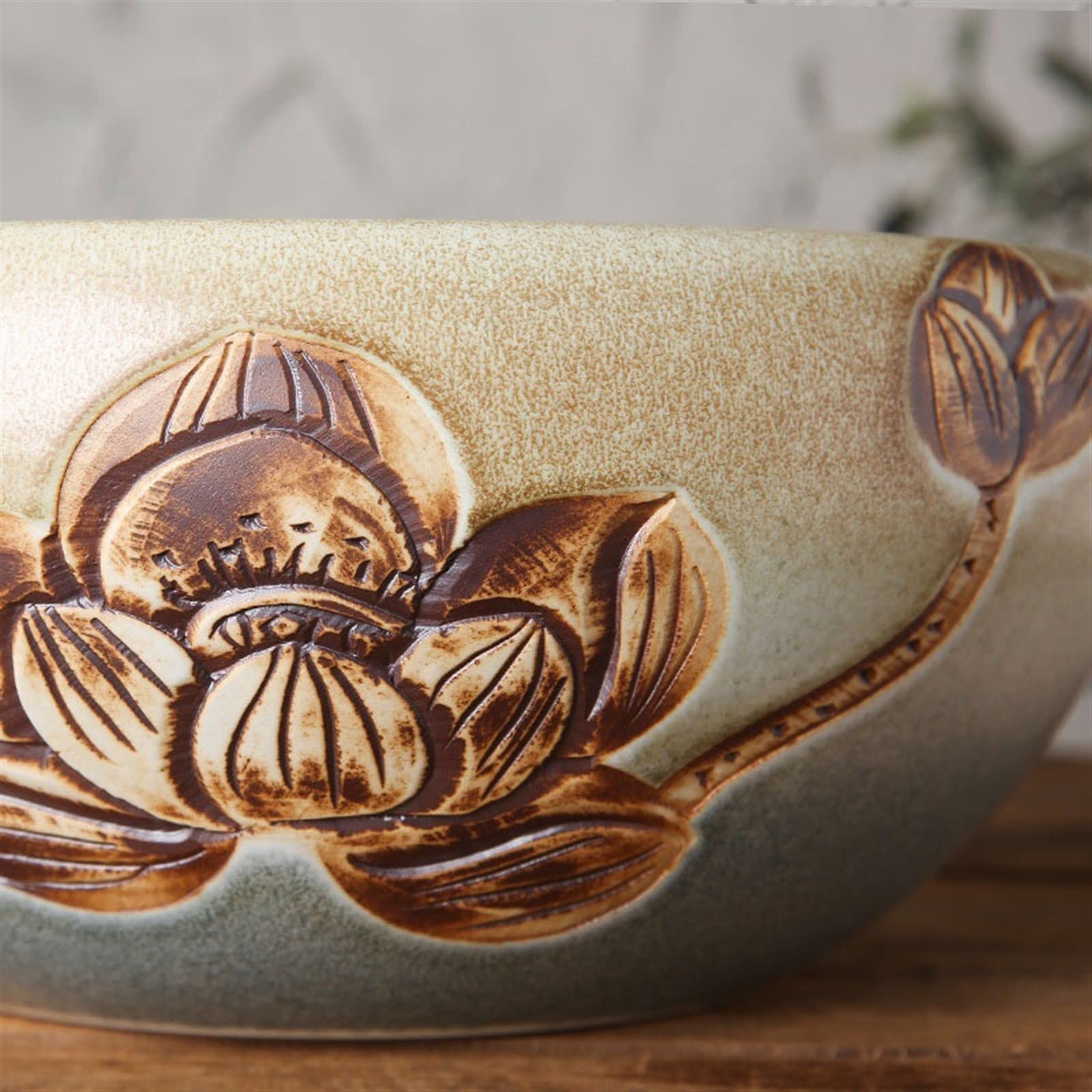 HIHELO Donice Wykwintna ceramiczna doniczka bez dna otwór roślina hydroponiczna prosta dekoracja doniczka lotosu akwarium doniczki do przedszkola (rozmiar: niska podstawa)