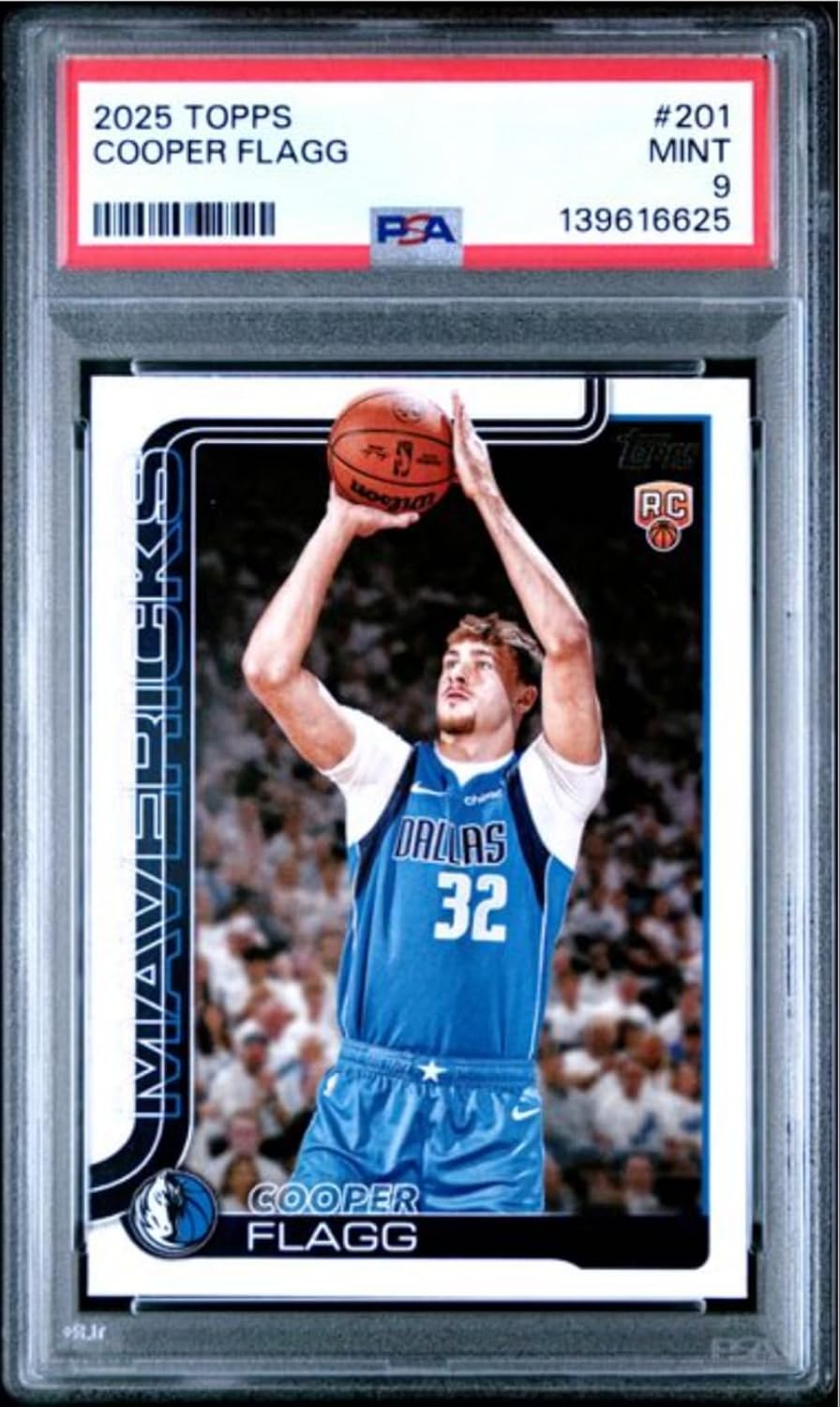 Graded 2025 Topps Cooper Flagg #201 Rookie RC Basketball Card PSA 9 Mint