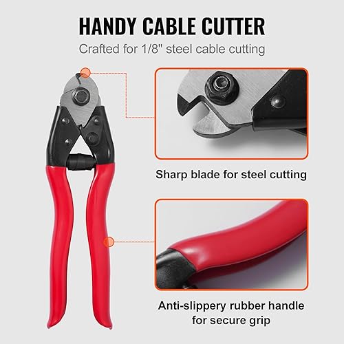 Miniatura 6 de Cable de barandilla de cubierta T316, cuerda de alambre de acero inoxidable de 18 de pulgada, 300 pies con kit de cortador, construcción de hilos de