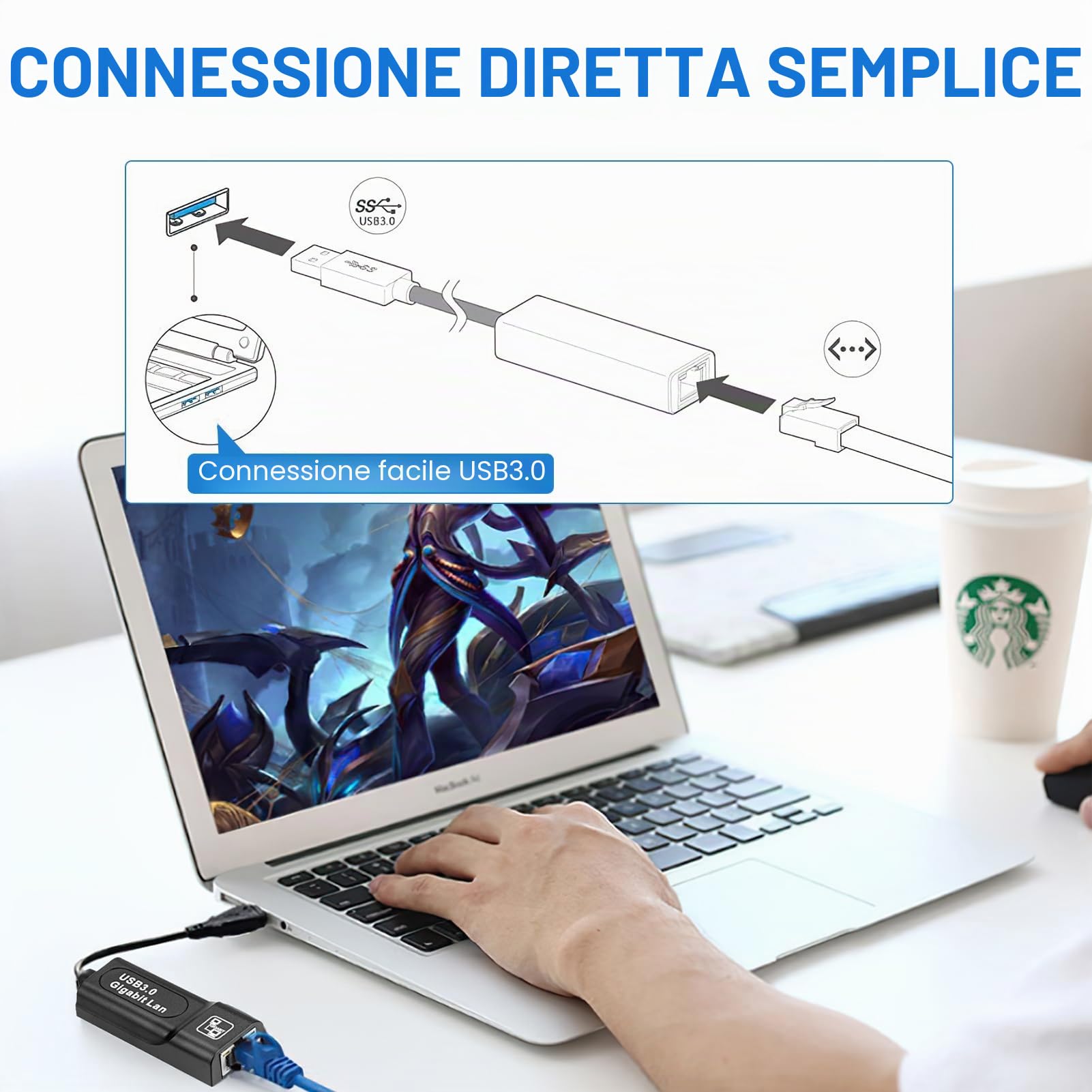 Adattatore Ethernet LAN ad alta velocità per Fire TV Stick Lite/4K/4K Max con adattatore USB OTG per una connessione Internet cablata stabile, adattatore di rete Ethernet fino a 100 Mbps (nero)