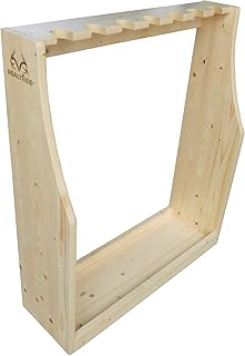 Rush Creek Creations Realtree Free Standing 7 Gun Storage Rack with Hidden Hardware - Solid New Zealand Pine - Easy Assembly