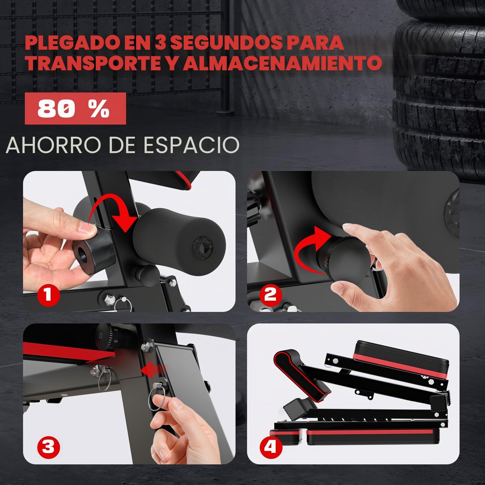 Banco de pesas plegable