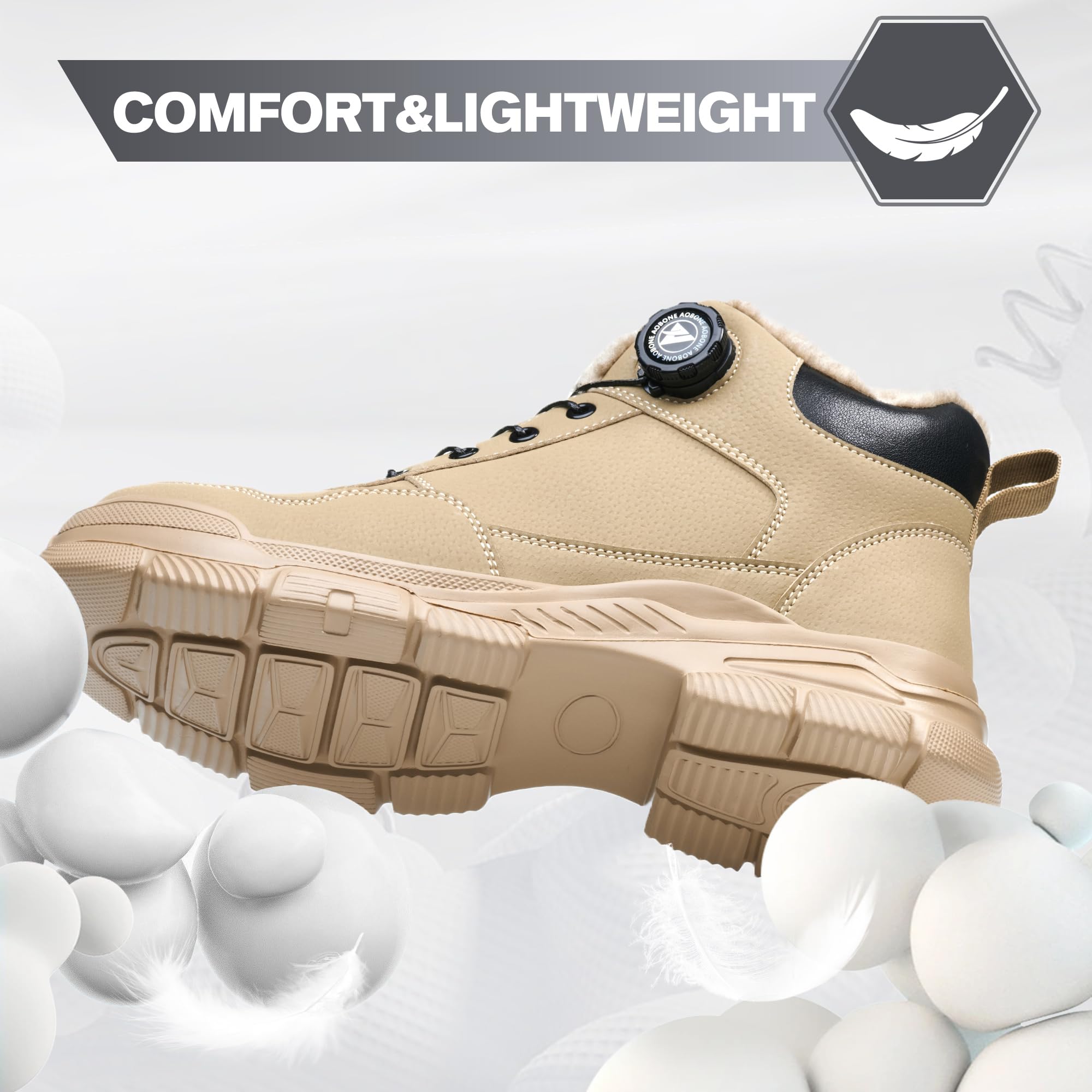 Zapatos de Trabajo para Hombre Zapatos de Seguridad Mujere Invierno Antideslizantes Botas de Seguridad Ligeros Punta de Acero Botas de Trabajo Impermeable