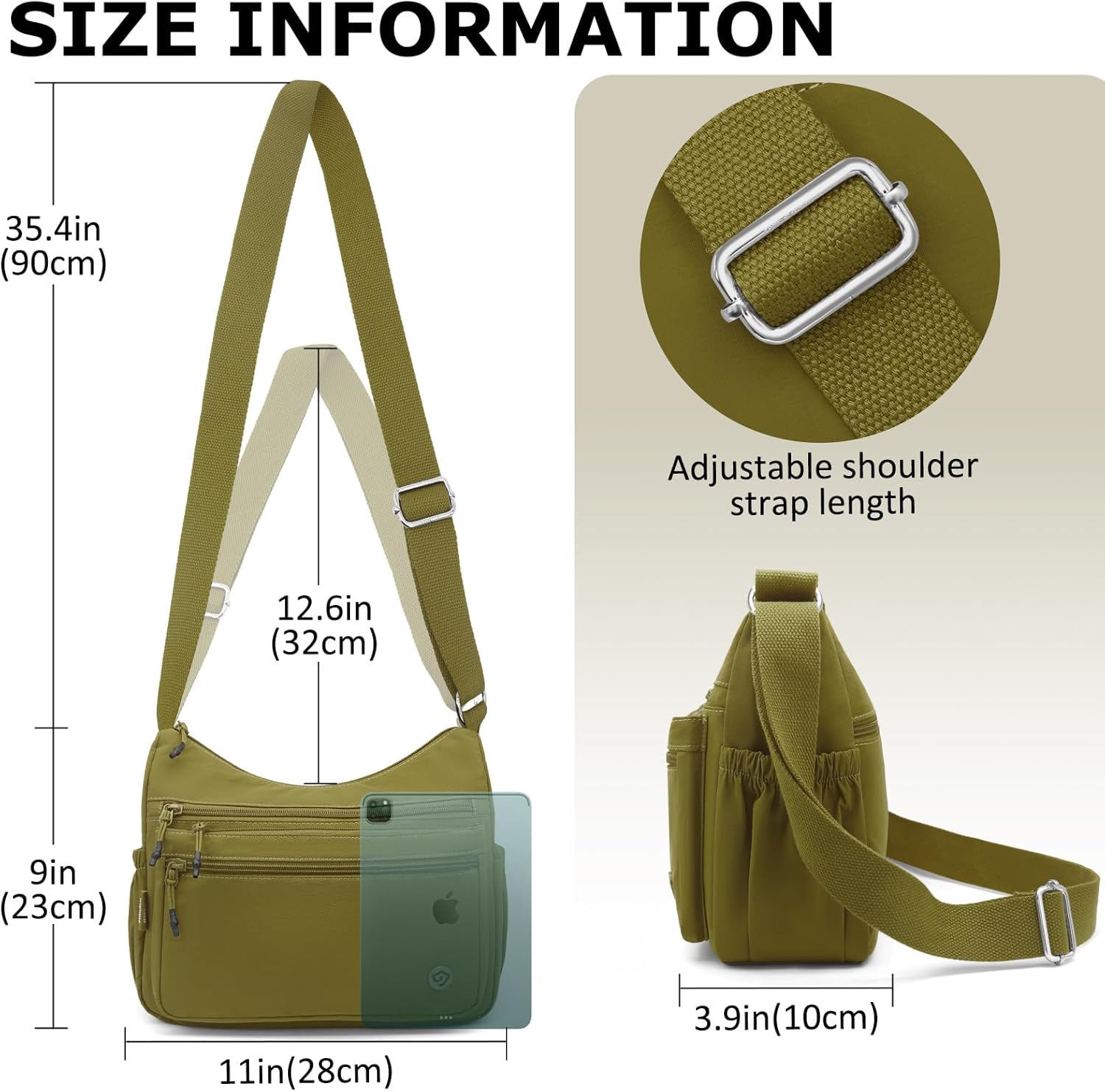 Shoulder Handbag for Women Crossbody Purses Nylon Messenger Bag Fashion Ladies Lightweight Travel Bag