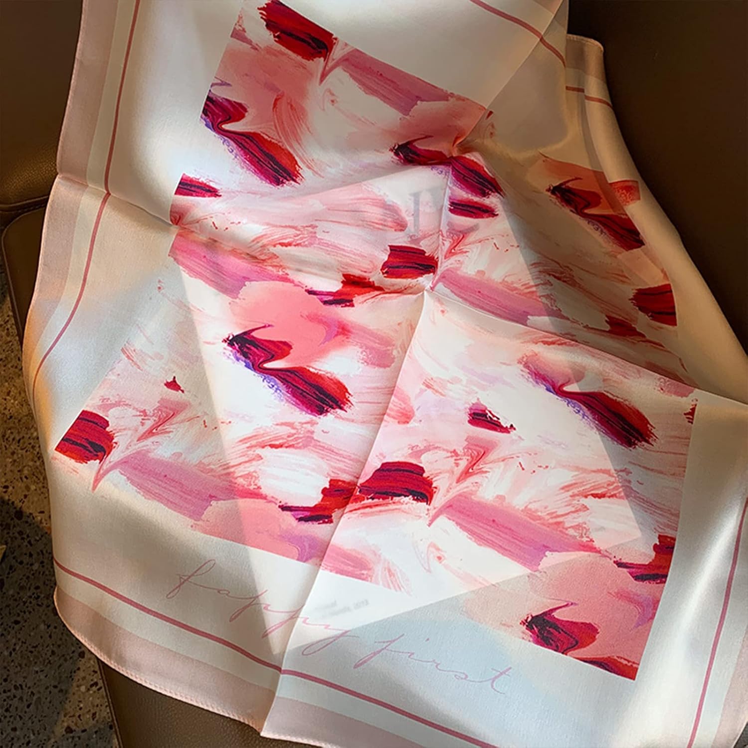 PoeticEHome 100% Mulberry Silk Neck Scarf 21"x21" Small Square Scarfs for Women Gift Packed - Image 3