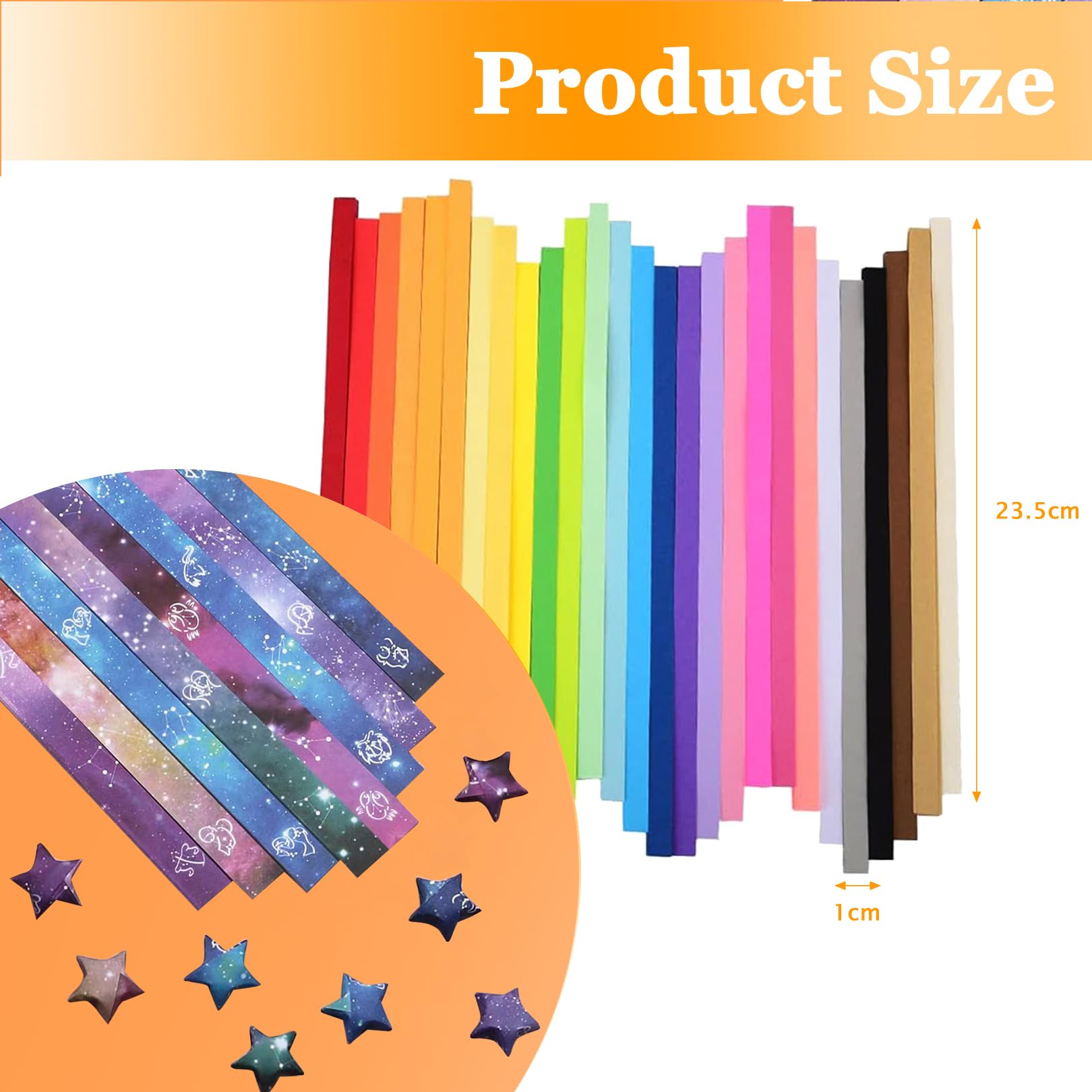 Origami Star Paper Set - 27 Colori 1350 Pezzi Carta Colorata, Cartoncini per Stelle di Carta e Decorazione
