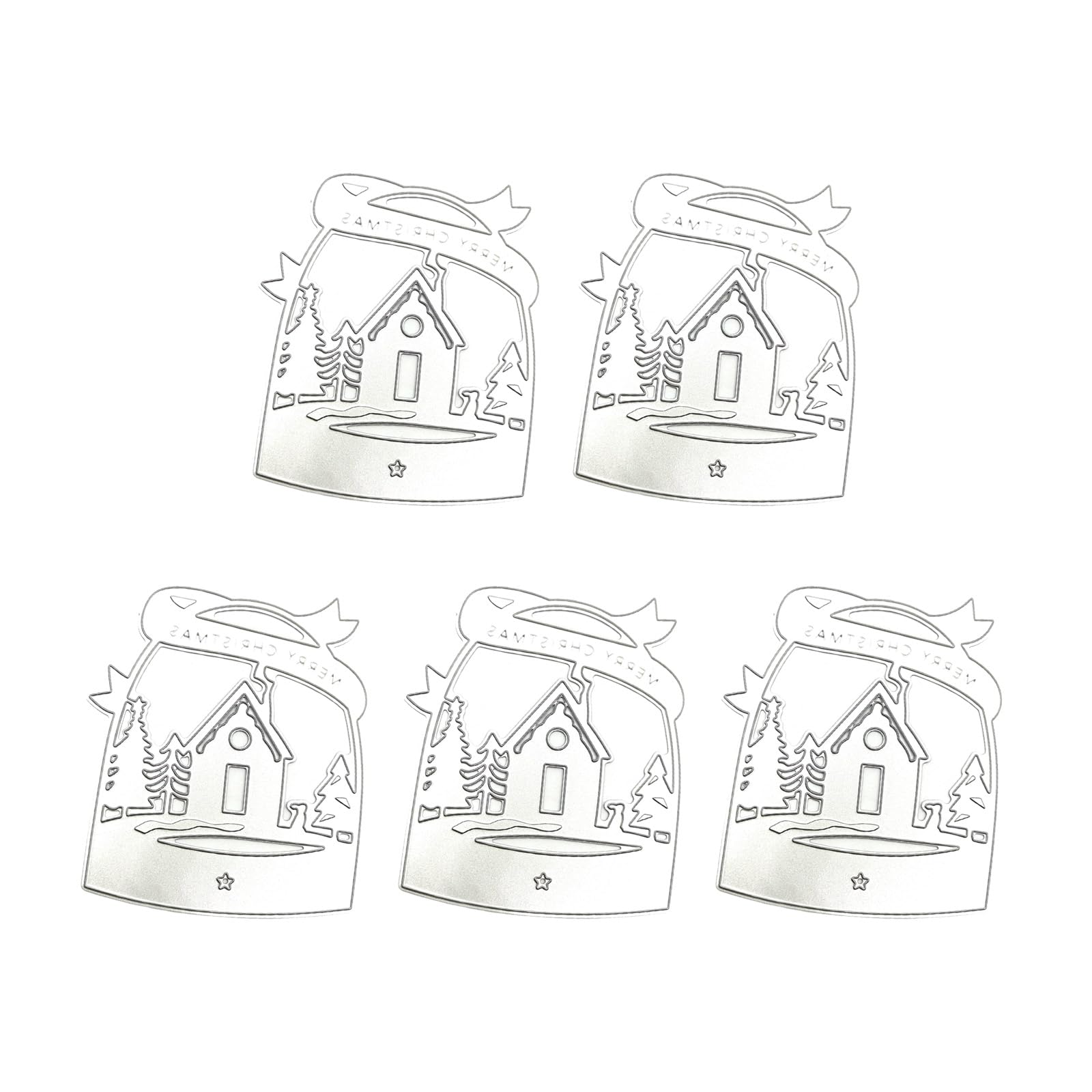 Tsophreniq 5Pcs Christmas Cutting Dies Embossing Die Cut for Scrapbooking Carbon Steel Cutting Die for Photo Album Decoration Christmas Cut