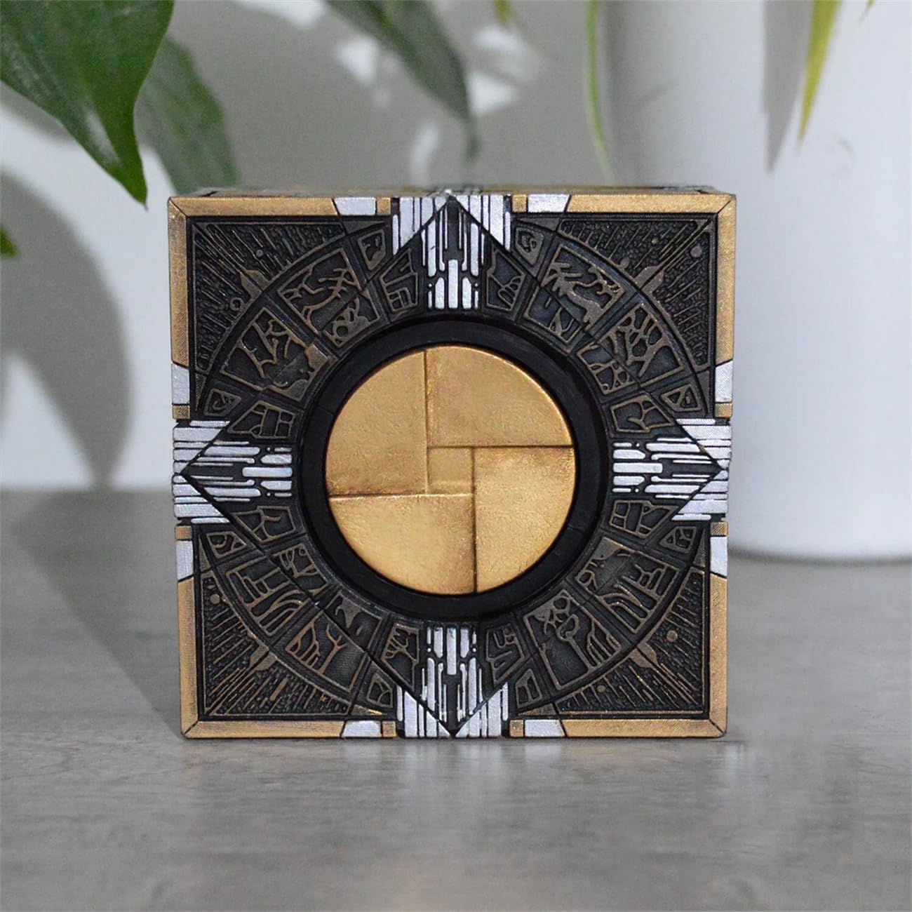 Puzzle Box with Display Base – Hand-Painted 3D Printed Static Decor Prop