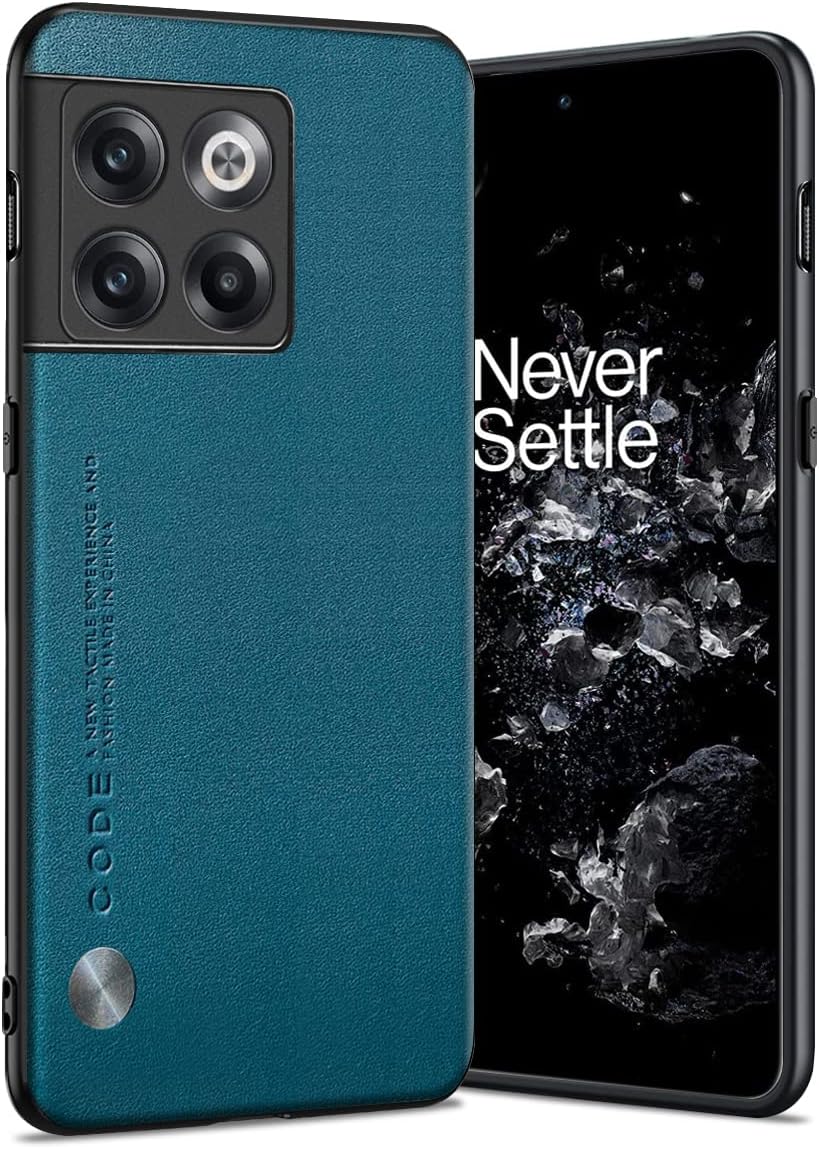 for OnePlus 10T Case 5G, Soft TPU Artificial Leather Back, Extremely Light Ultra-Light Cover, Anti-Fingerprint-Scratch Camera Protection Phone Case for OnePlus 10T (Blue)
