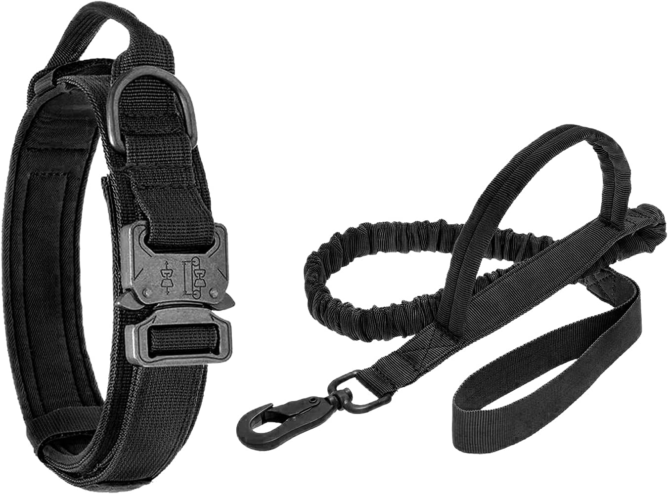 Tactical Dog Collar and Bungee Leash, Magriaid Adjustable