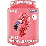 BIRDMAN Fitmingo Vegan Protein Powder with Inositol, Collagen Boosters, Hyaluronic Acid and Vitamins | Low Carb, Dairy Free, Lactose Free, Low Calorie, 23g Plant Based Blueberry Protein Powder