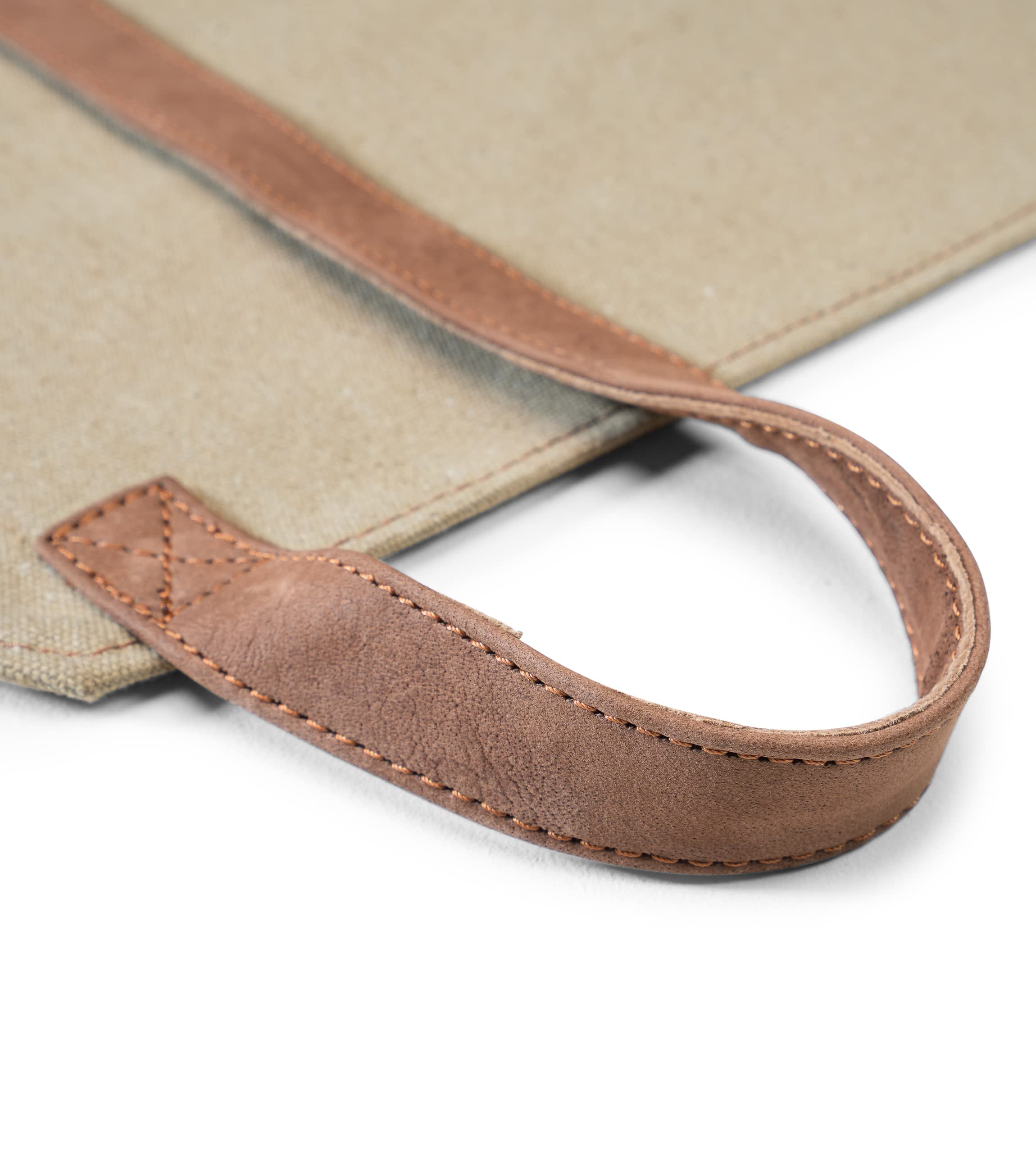 Hayden Tablier de cuisine, en toile de qualité supérieure et cuir véritable, réglable, avec sangle en cuir, pour cuisine, barbecue et barista, Toile beige, taille unique