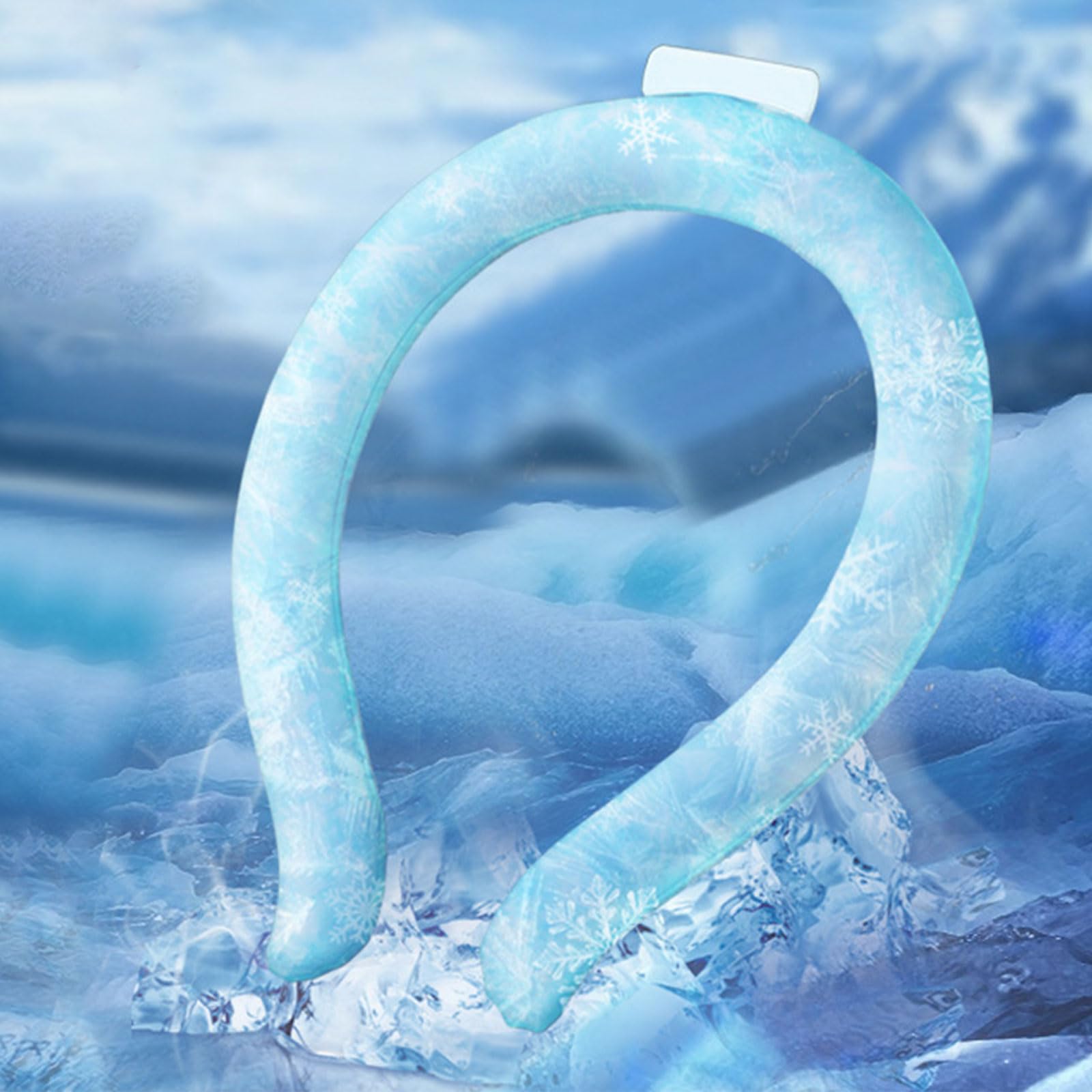 Kühlende Nackenwickel, Kühlende Halswickel, Nackenkühler Wiederverwendbar, Nackenkühlschlauch, Kühlhalsband, Halsbandagen, Tragbare Halskühlrohr für Sport, Büroarbeit, Blau Congelado a 18 ° C