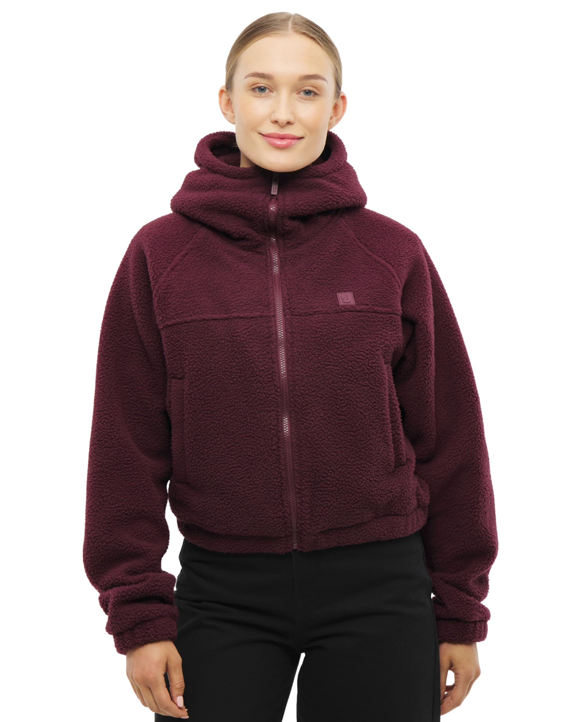 Johnny Urban Kurze Fleecejacke Damen - Nova - Cropped Teddyjacke für Herbst & Winter - Fleece Jacke Mit Hoher Kapuze - Warme Übergangsjacke aus Teddyfleece