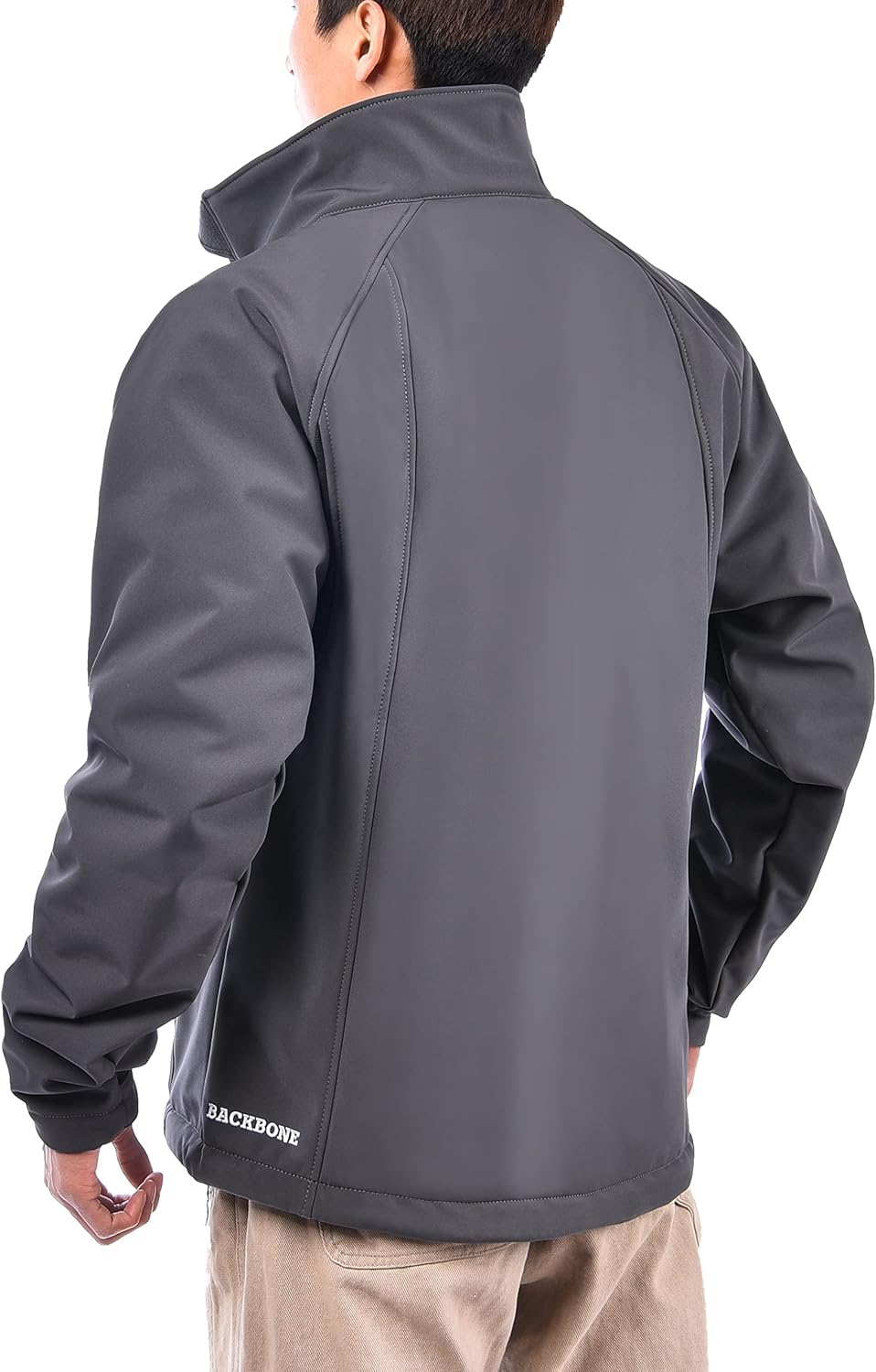BACKBONE Men's Soft Shell with Fleece Lining Jacket - Windproof & Water Resistant - Image 4