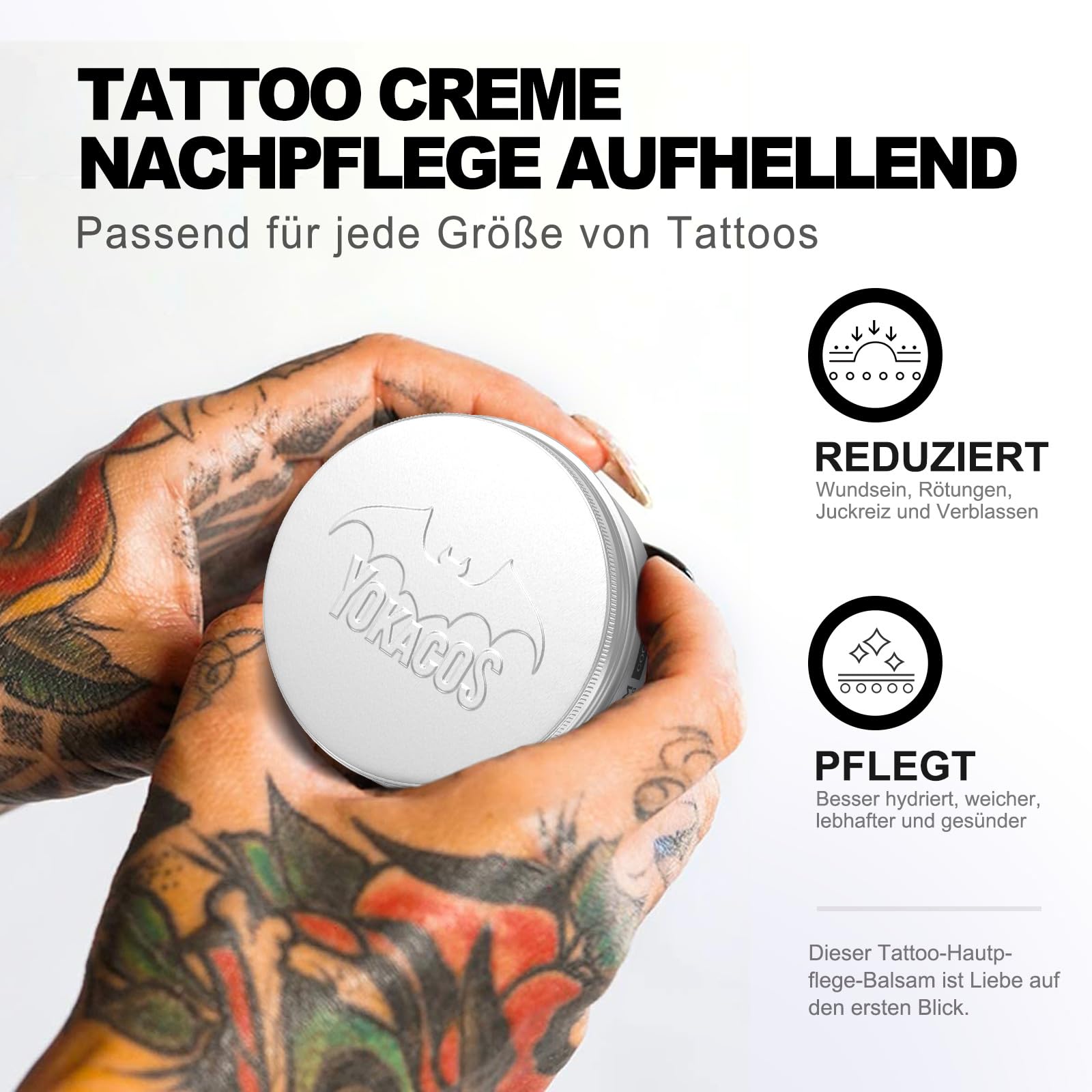 krem do tatuażu, balsam do tatuaż, kremowy do pielęgnacji tattoo, rozjaśniający i nawilżający, wzmacnia kolory tattoos, wspomaga gojenie