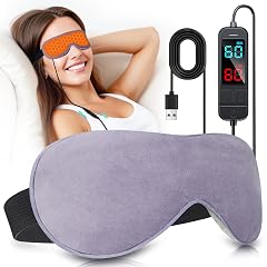 Heated Eye Mask for Dry Eyes Stye Migraines Relief - USB Electric Warm Compress with 20 Temp Time