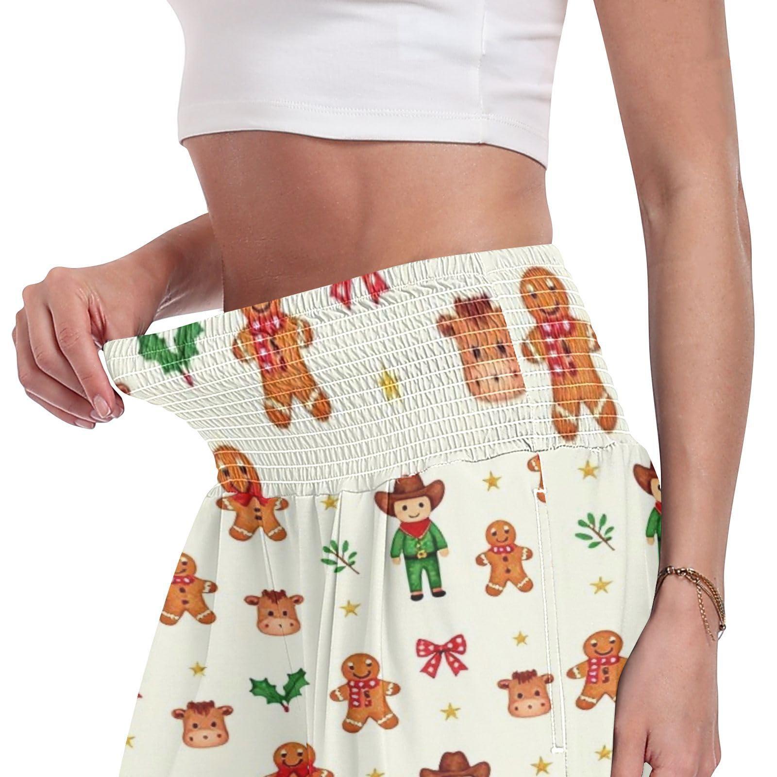 Gingerbread Cowboys - Pantalones largos casuales para mujer, resistentes a las arrugas, casuales