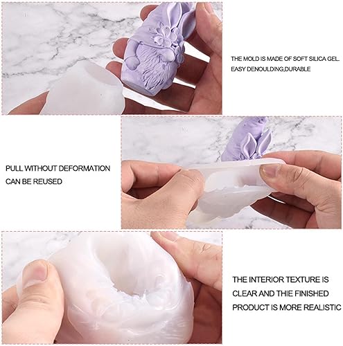 Miniatura 6 de RIPTEADRY Moldes de silicona para velas de gnomos 3D moldes de velas de enano de Pascua para hacer velas moldes de velas de gnomo del día de San