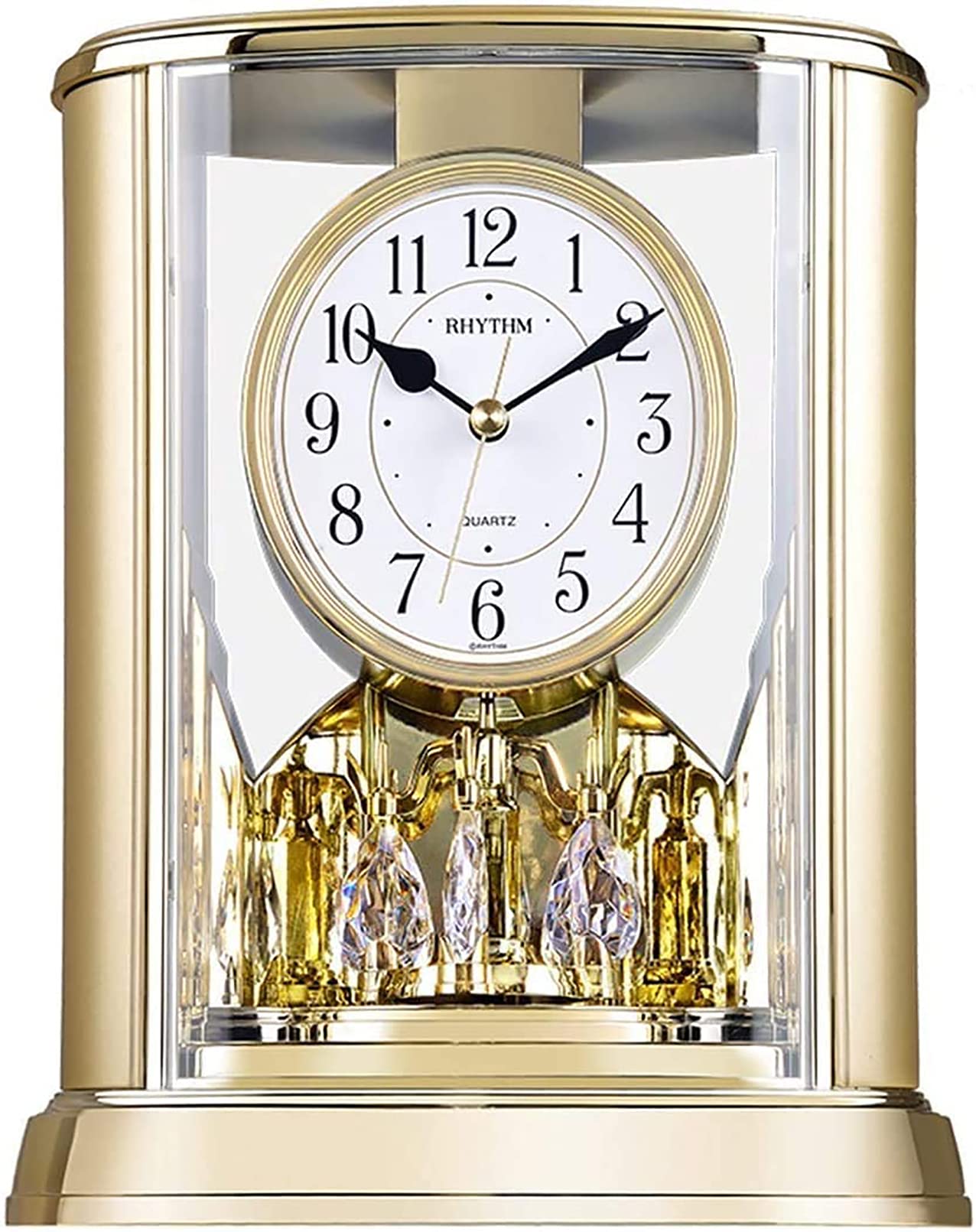 Reloj de mesa con péndulo giratorio para decorar el salón o el estante de forma elegante