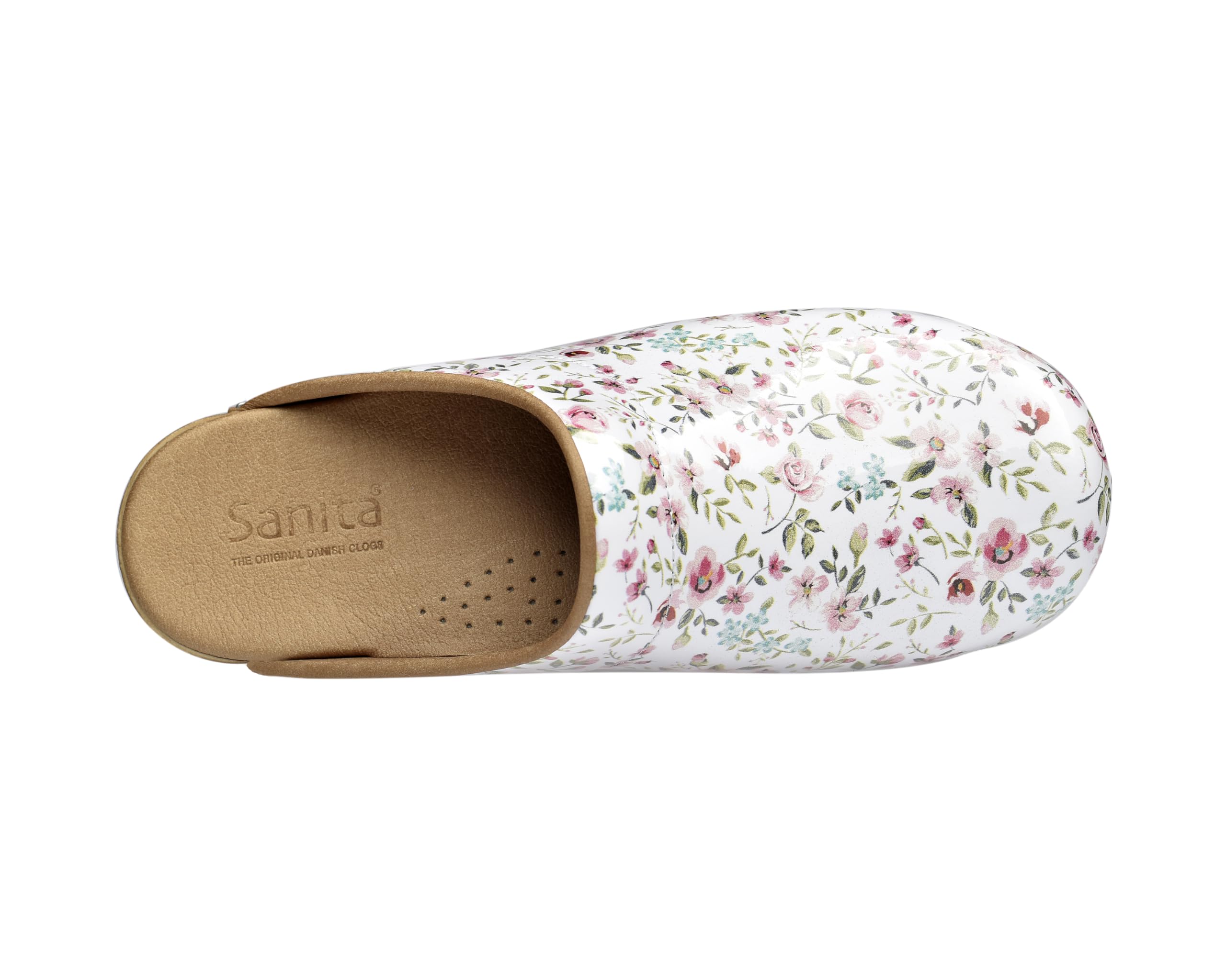 Sanita Illo Open Clog, Patent Leather, Original Handmade, Flexible Leather Clogs for Women, Anatomically Shaped Foot Bed with Soft Foam