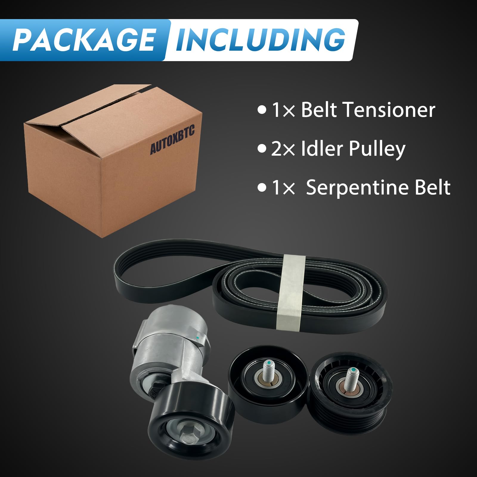 Kit de tensor de correa de transmisión y correa serpentina y polea tensora para Hyundai Santa Fe Sonata Tucson Kia Forte Magentis Optima Sorento sustituye a 6PK2125 2528125000 2528825001