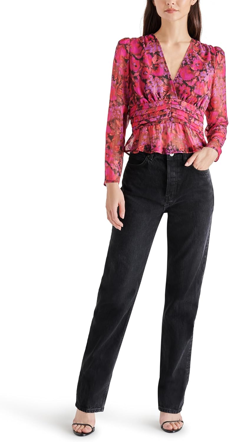 Steve Madden Apparel Azura TOP, Dark Fuchsia, Small