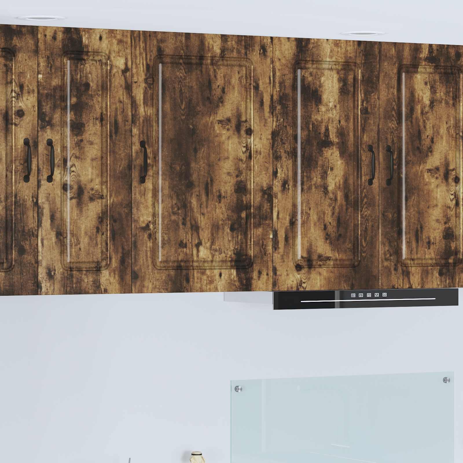 Küchenschrank Hängeschrank 50 x 31 x 80 cm, moderner Küchenschrank aus Holzwerkstoff in Geräucherte Eiche, geräumiger Wandschrank zur Küchenorganisation für mehr Stauraum