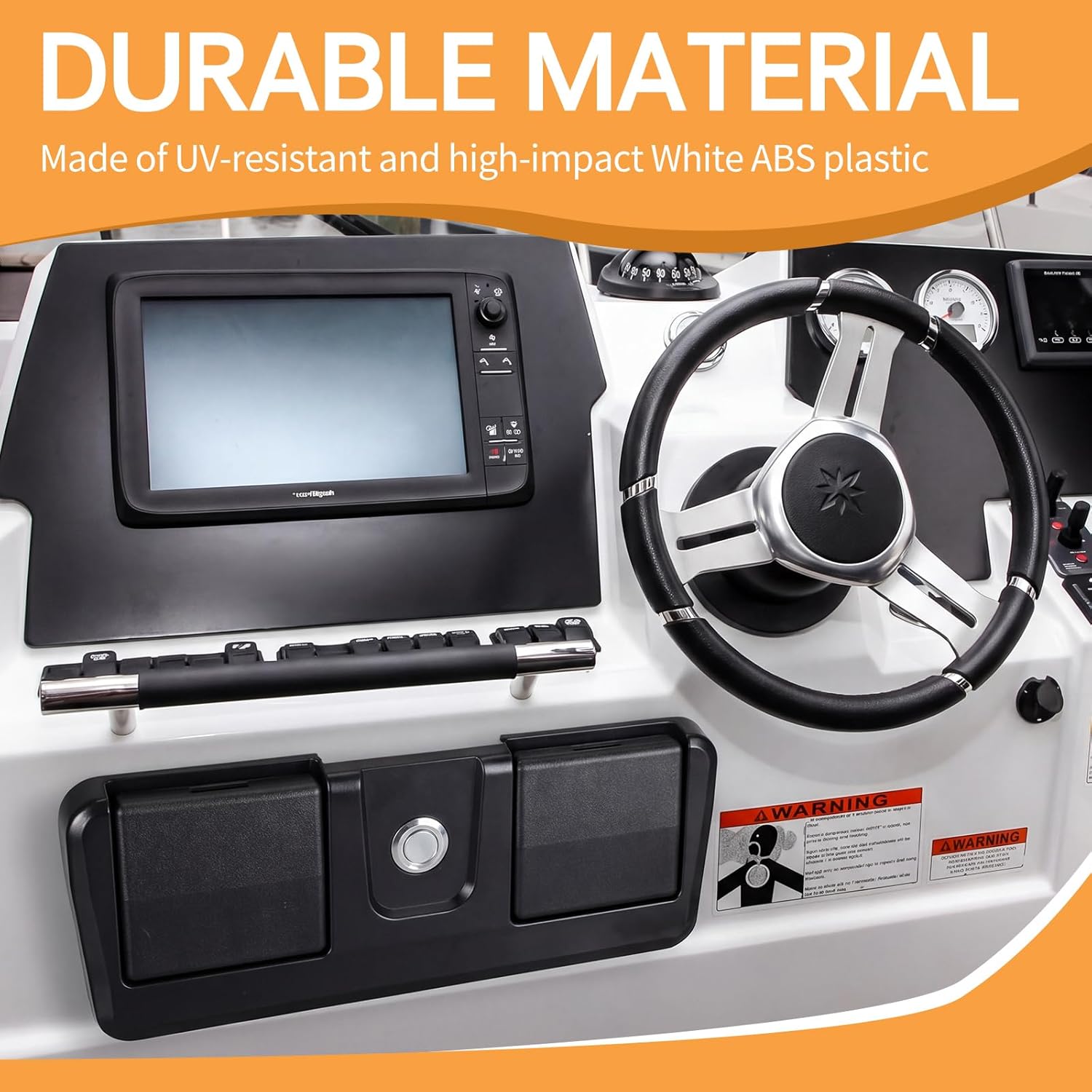 BBTO Boat Pontoon Yacht Storage Lockable Plastic Boat Yacht Dock Glove Box with 2 Cup Holders and Keys High Impact and UV Resistant ABS Console Compartment