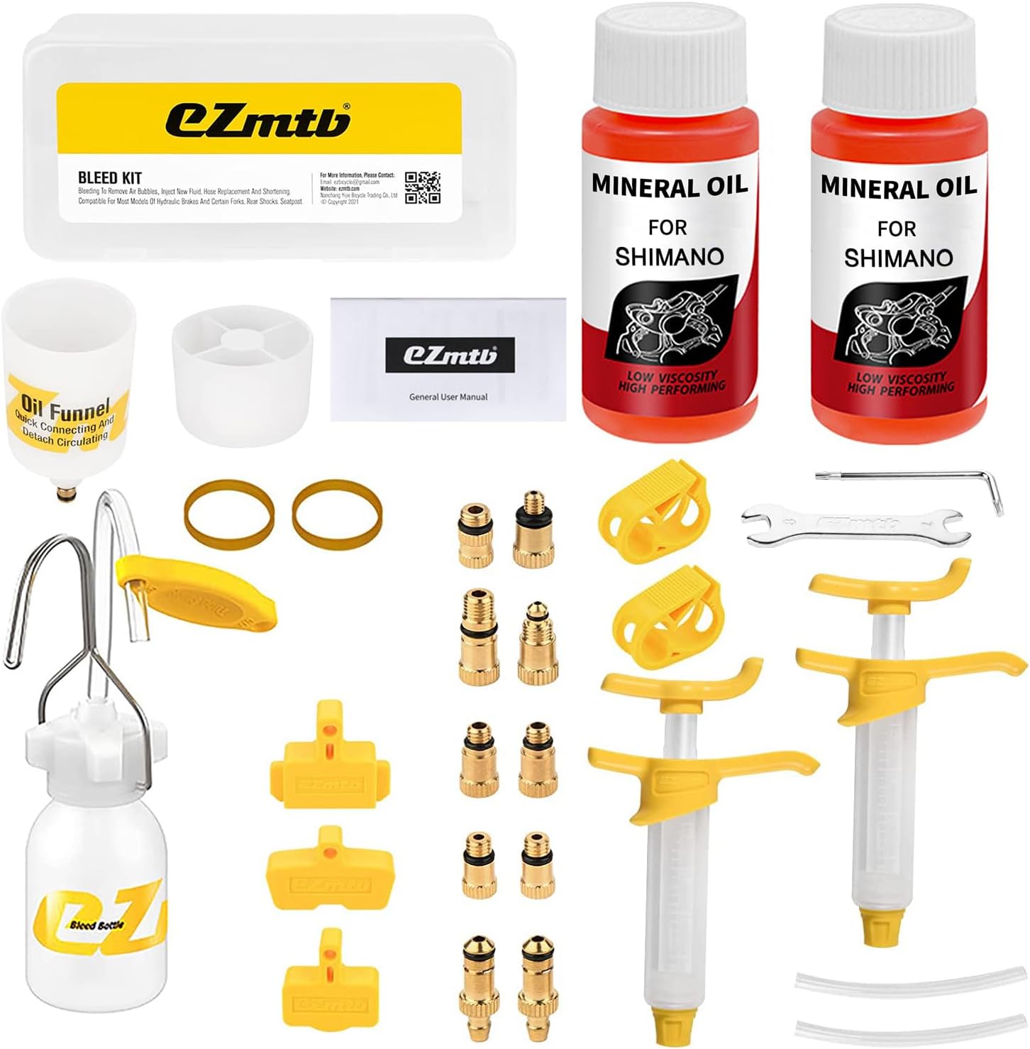 Bleed Kit for Shimano Hydraulic Disc Brakes,Pro Bicycle Brakes Service Kit, Bleed Set with Hydraulic Mineral Oil 120ml for Disc Brake Perfect Bleeding of The Bicycle Brake