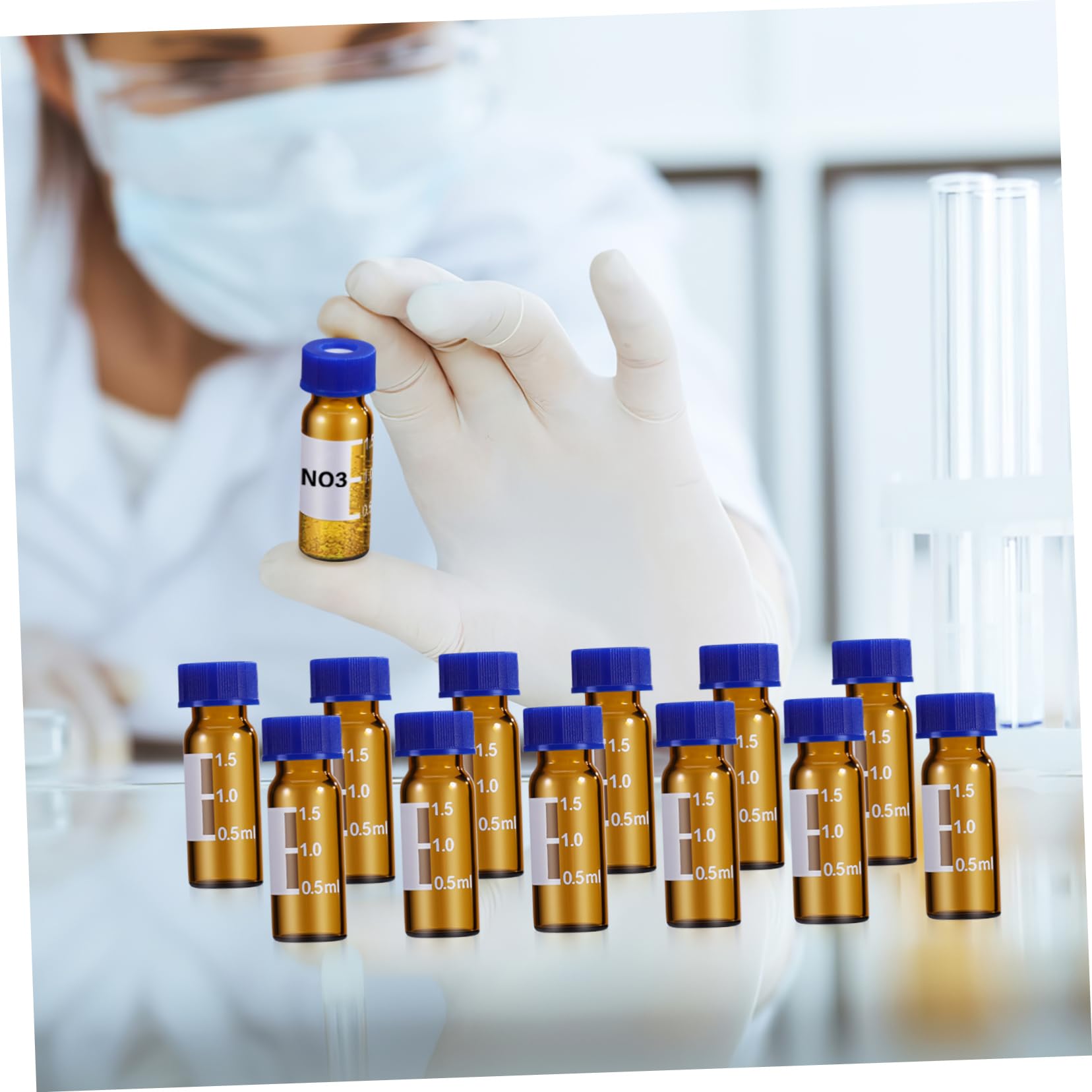 ULTECHNOVO 400piezas Frascos De Vidrio Tapa Pequeños Para Muestreo Con Diseño Graduado y Sellado Seguro Para Almacenamiento De Muestras Laboratorio