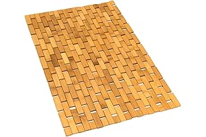16" x 24" Rectangular Natural Bamboo Bath Mat